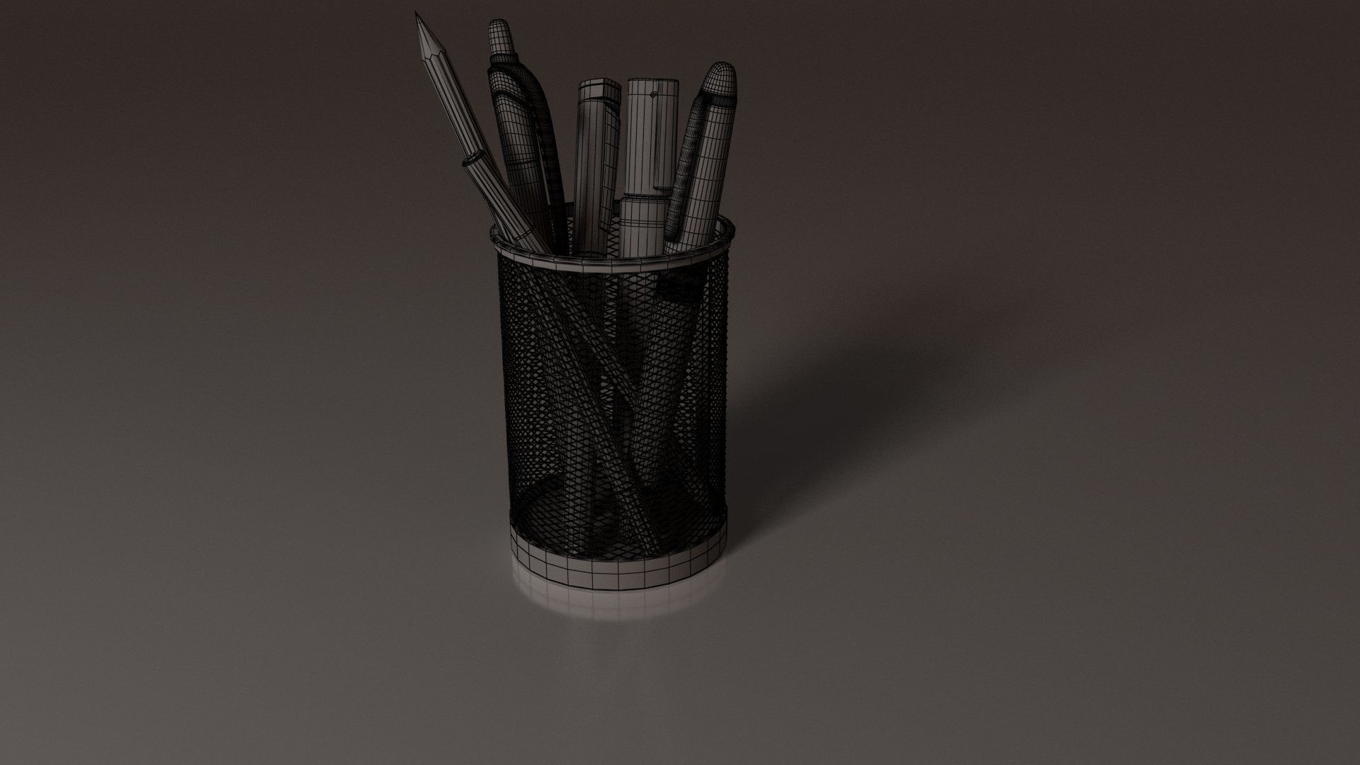 Pen Pencil Holder 3D model_1