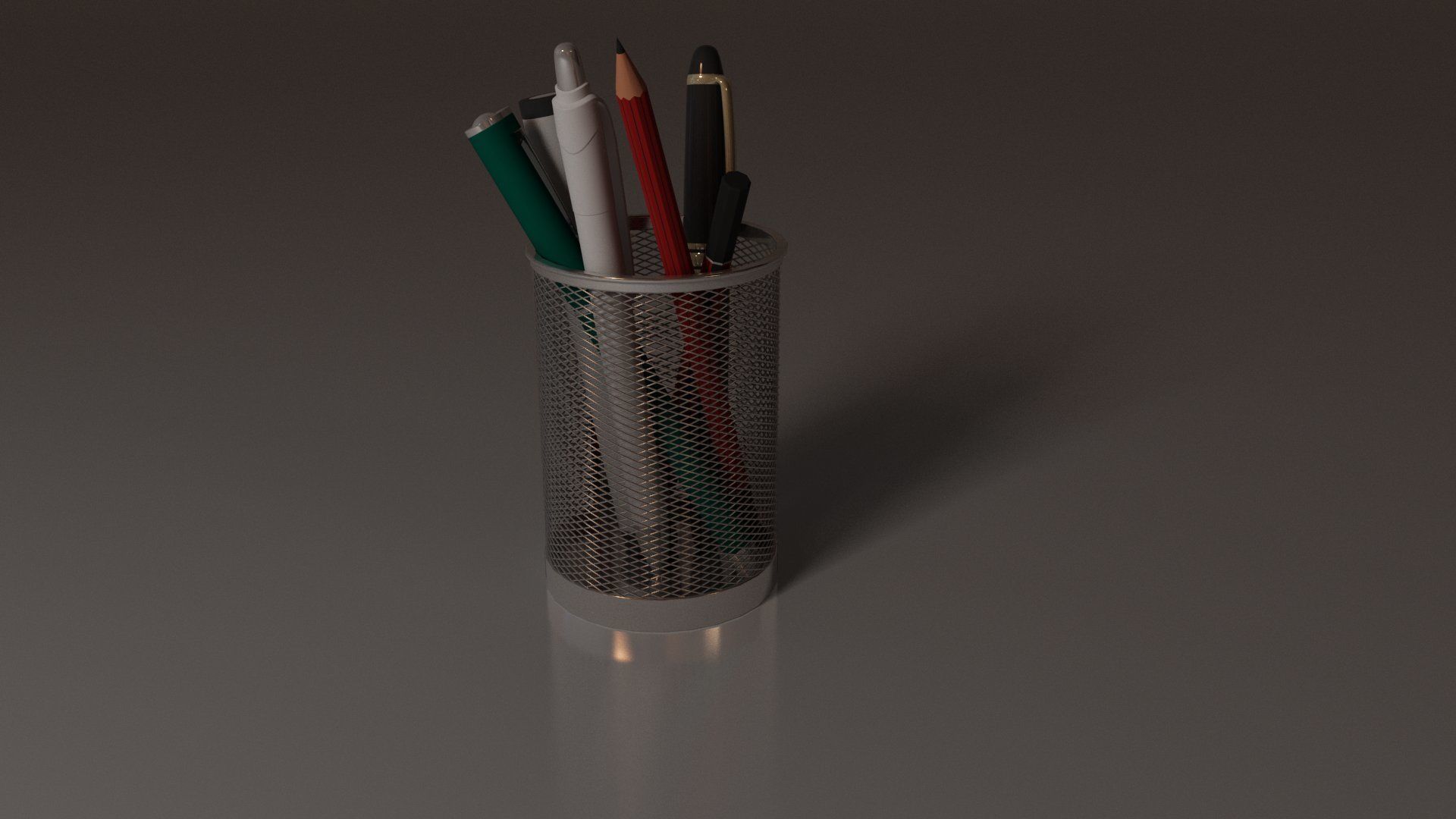 Pen Pencil Holder 3D model_7