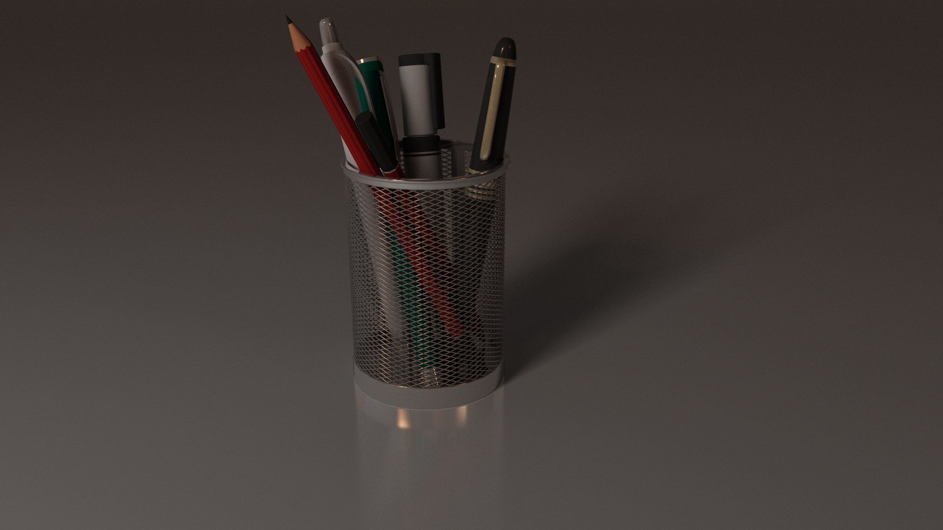 Pen Pencil Holder 3D model_8