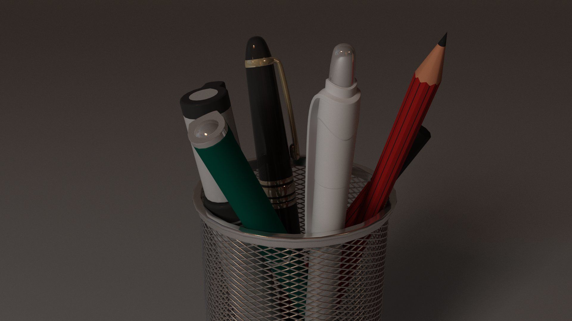 Pen Pencil Holder 3D model_21