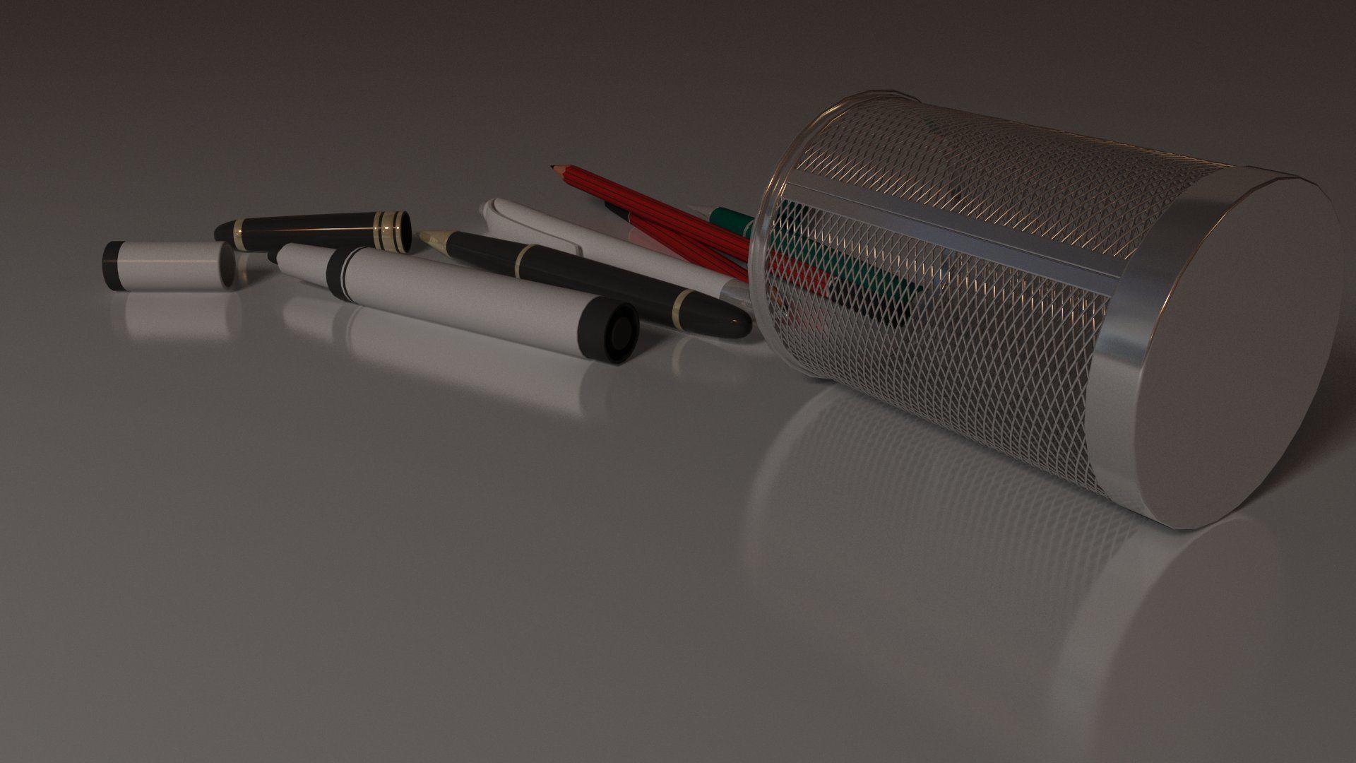 Pen Pencil Holder 3D model_14