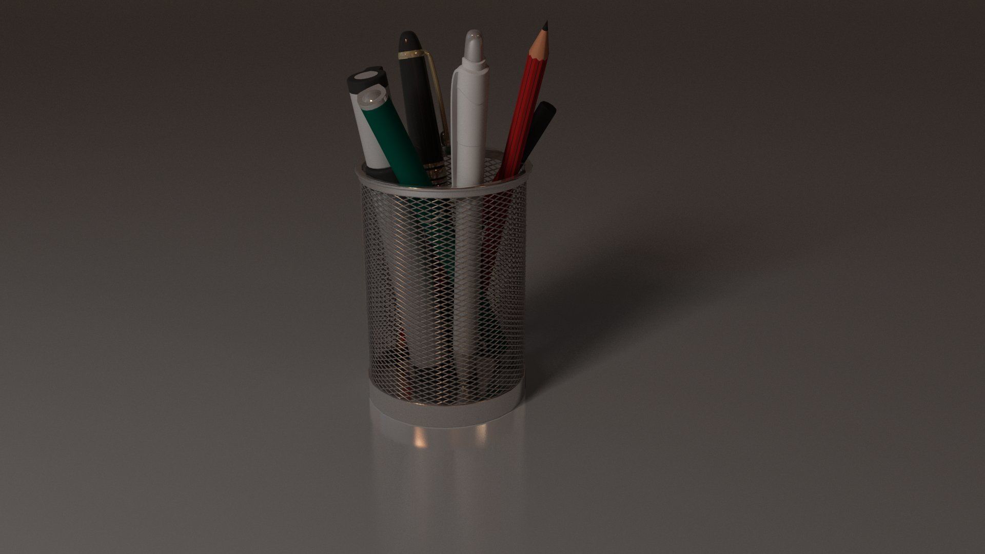 Pen Pencil Holder 3D model_5