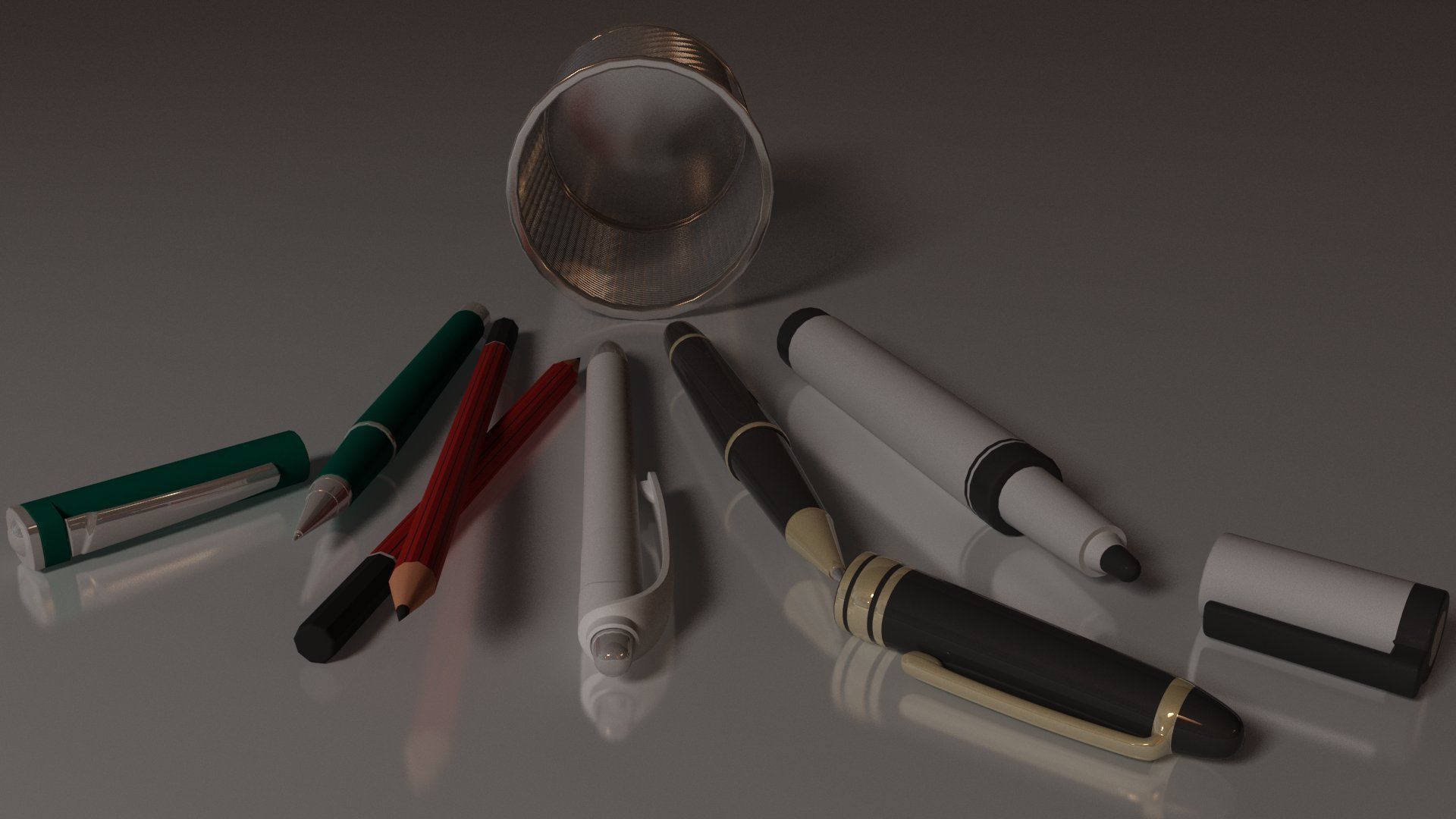 Pen Pencil Holder 3D model_11