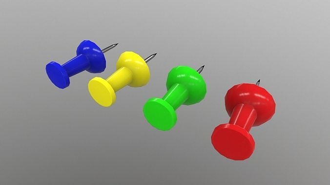 Pushpins Low-poly 3D model