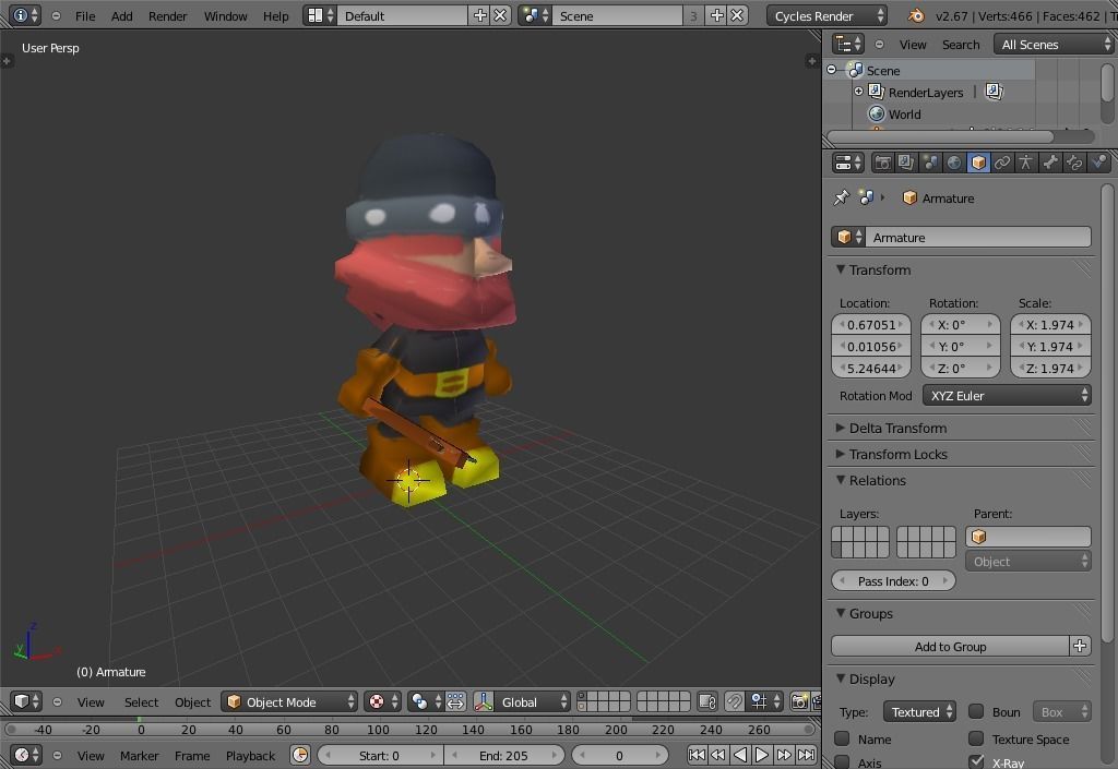 miners made in blender Low-poly 3D model_5