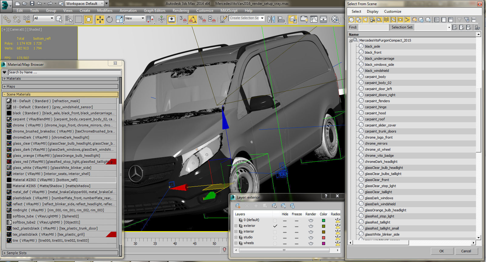 Mercedes Vito Panel Van 2016 3D model_23