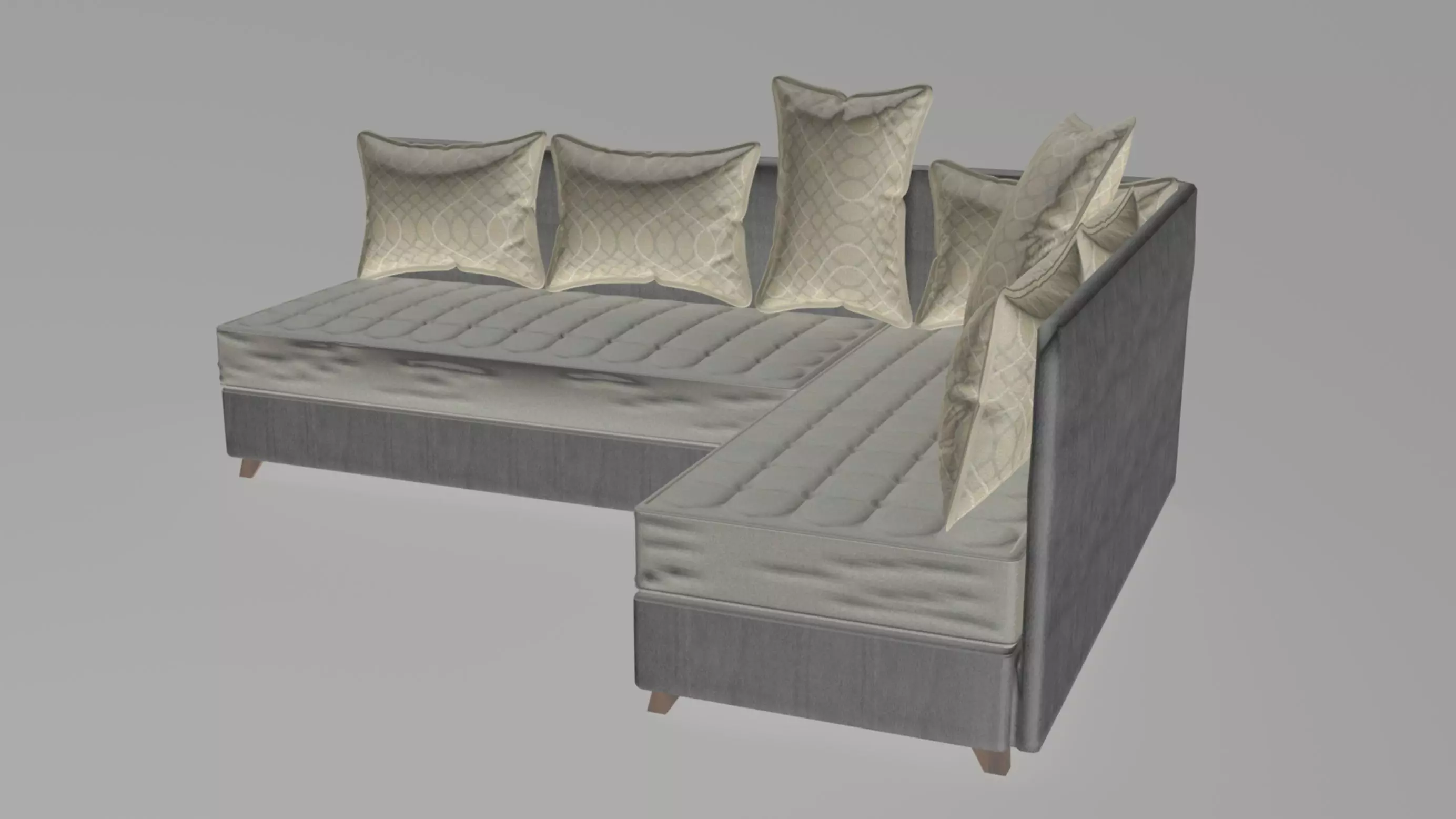 Chesterfield Vintage Corner Sofa 3D model