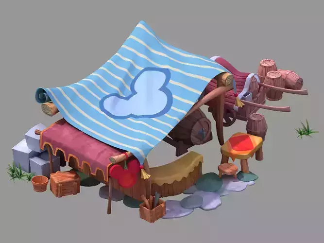 Dynasty Stacking debris - shed 03 3D model