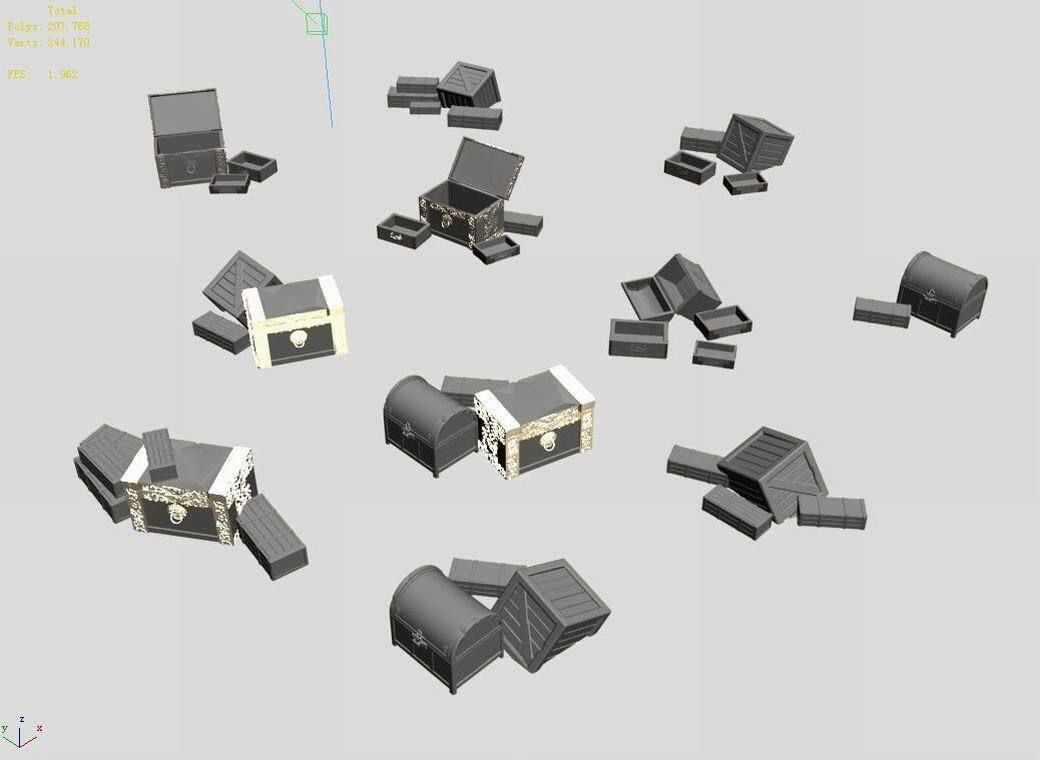 Dynasty Ancient Tombs - Treasures - Boxes 32 3D model_4