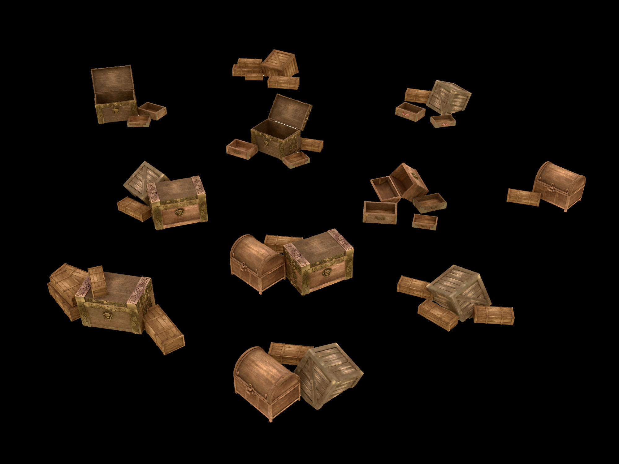 Dynasty Ancient Tombs - Treasures - Boxes 32 3D model_1