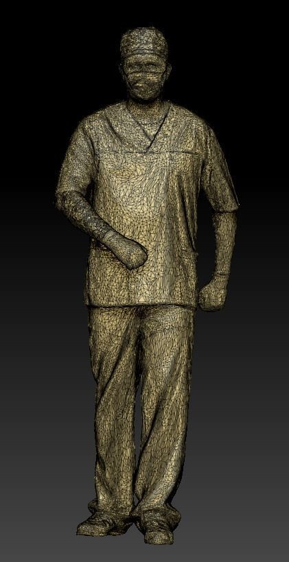 Surgical doctor with a mask walking 45 Low-poly 3D model_5