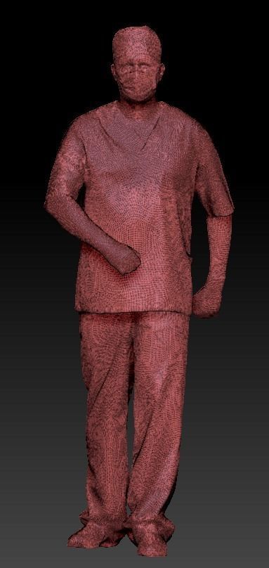 Surgical doctor with a mask walking 45 Low-poly 3D model_7