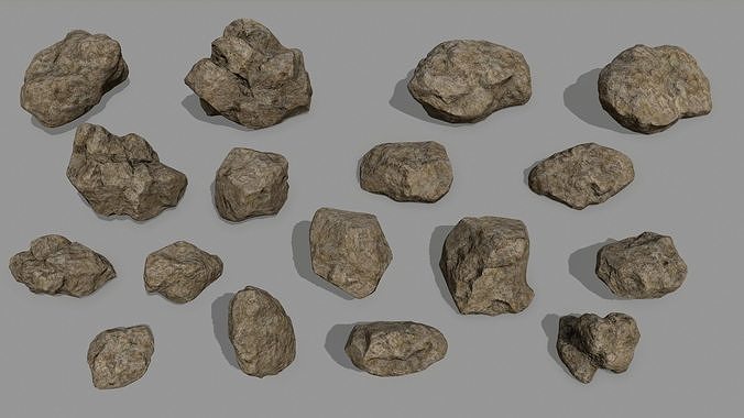 Rock Set Low-poly 3D model