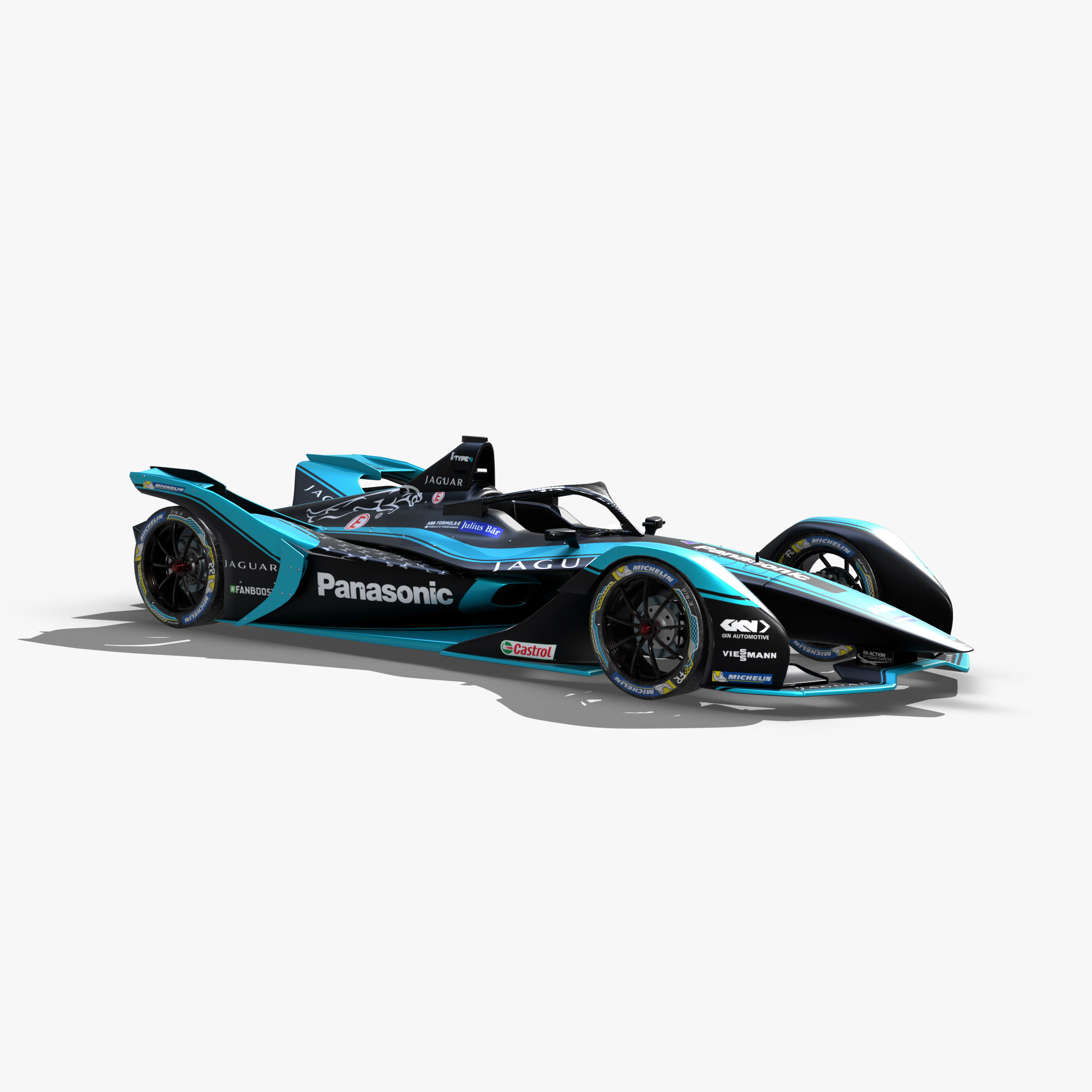 Jaguar Formula E 2020 Low-poly 3D model_8