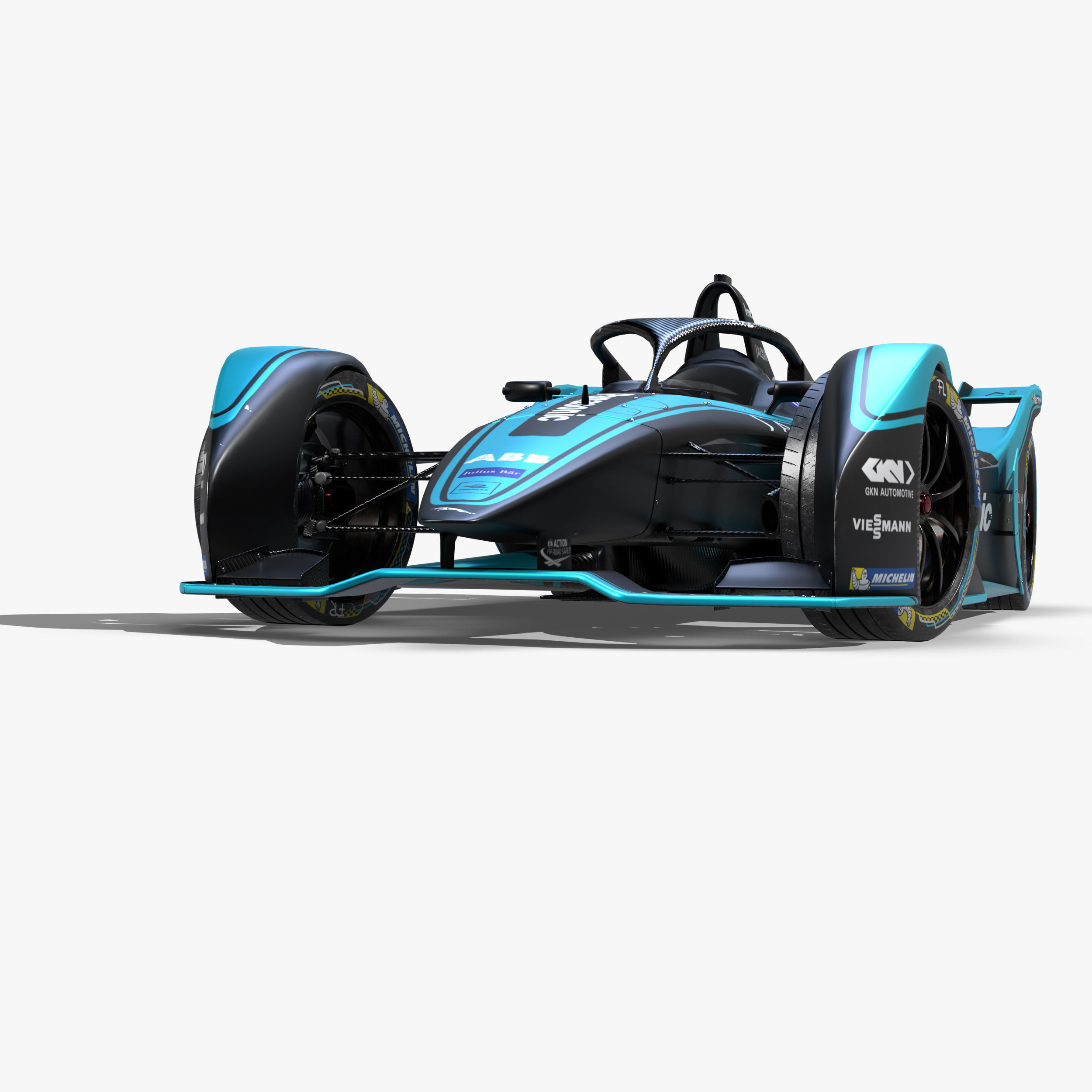Jaguar Formula E 2020 Low-poly 3D model_4