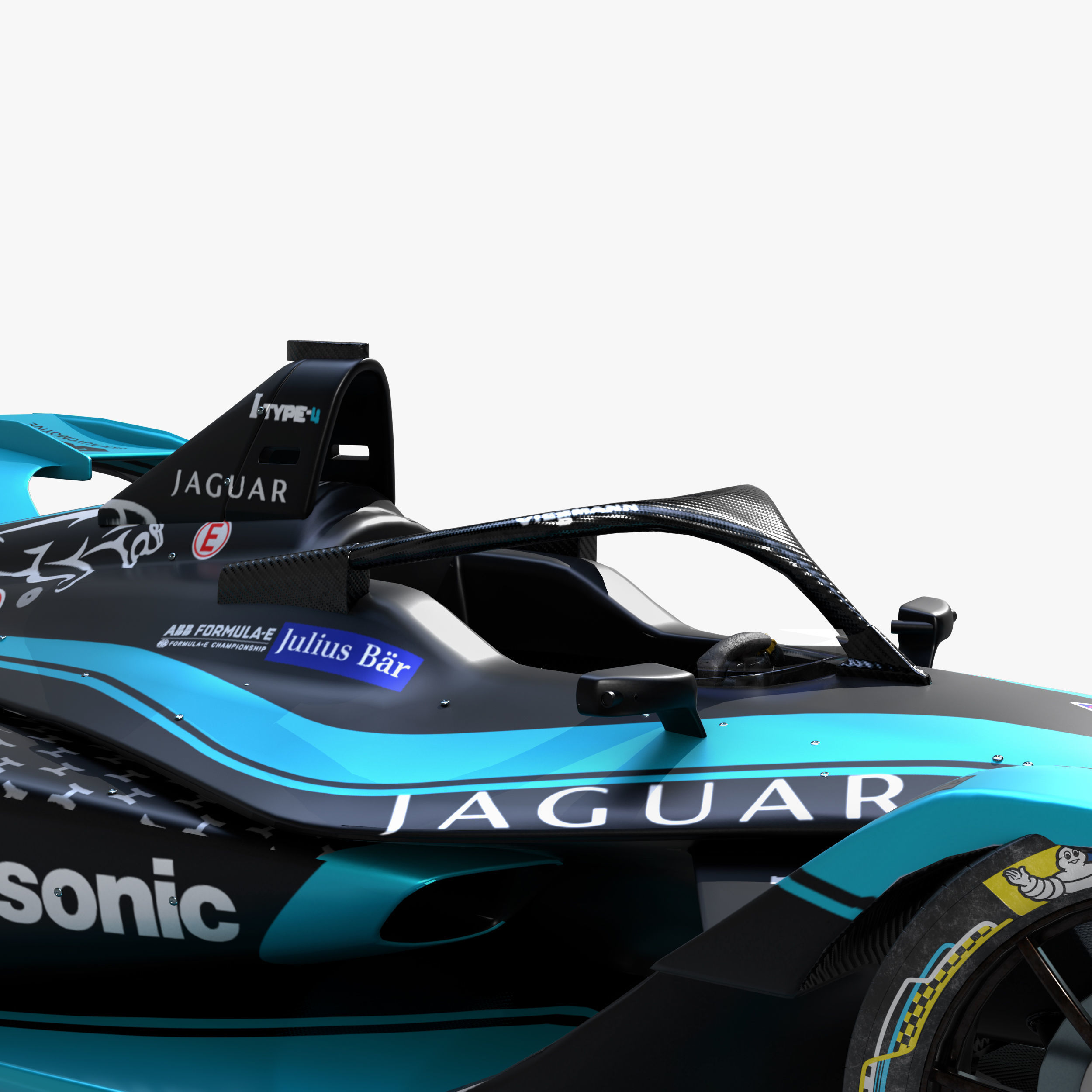 Jaguar Formula E 2020 Low-poly 3D model_6