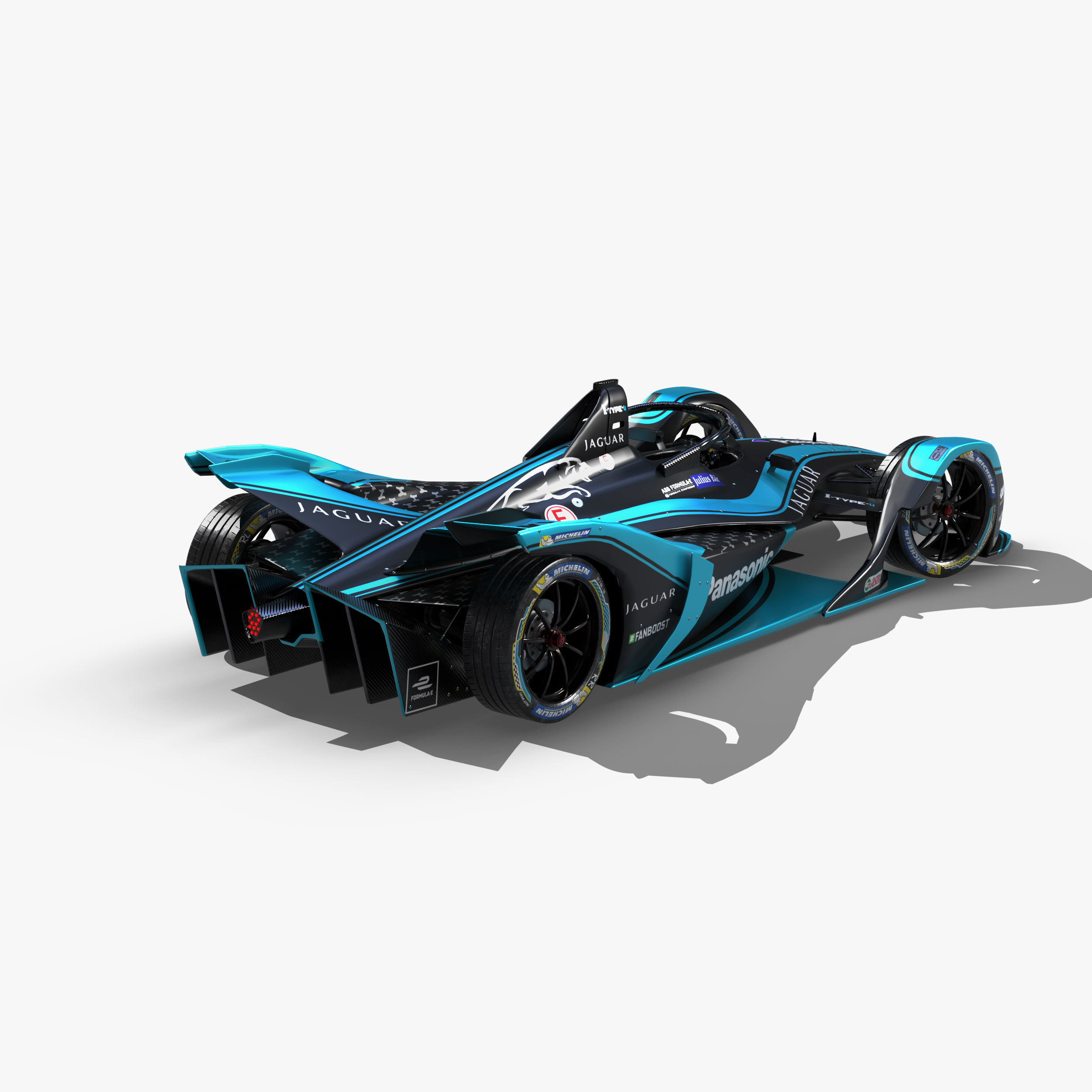 Jaguar Formula E 2020 Low-poly 3D model_10