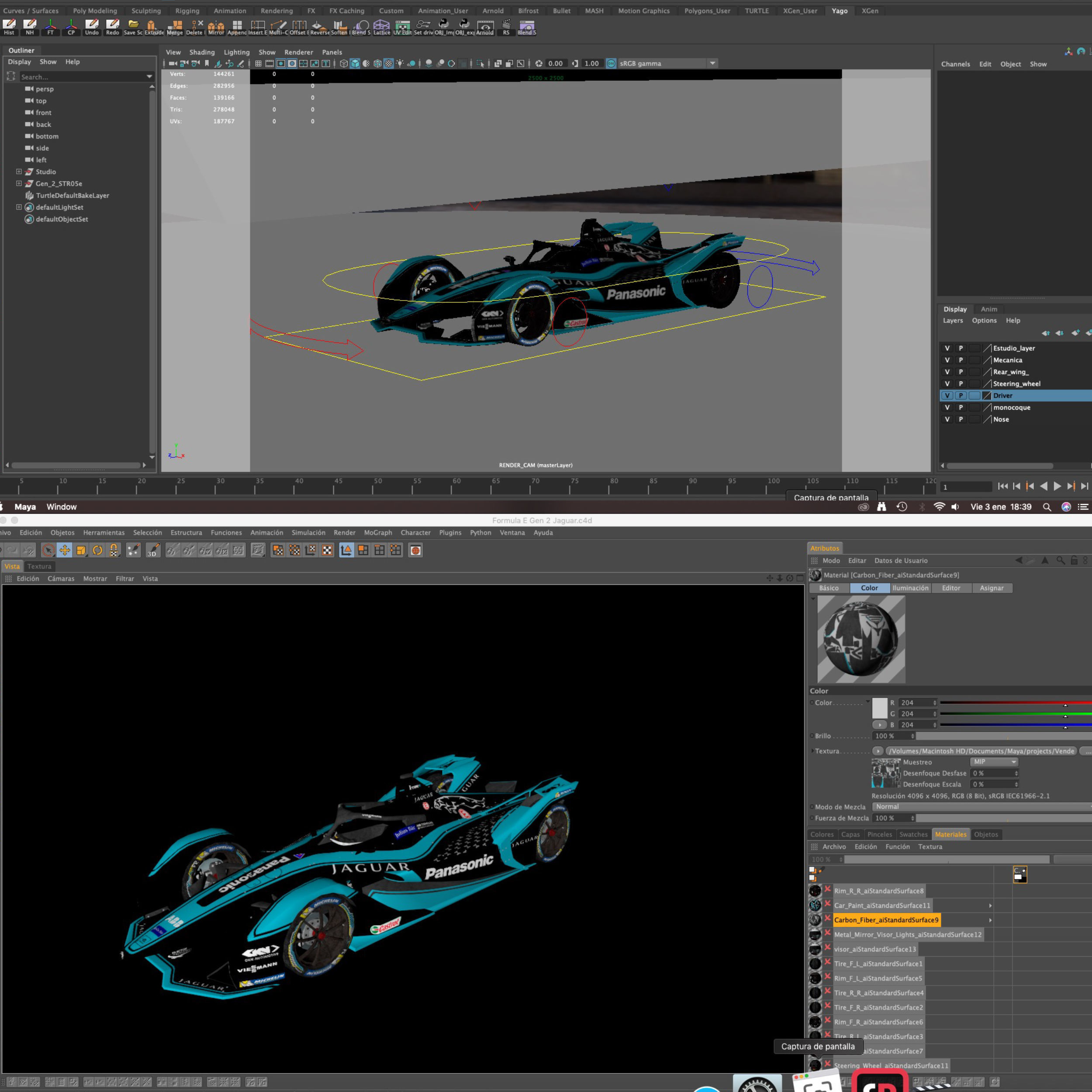 Jaguar Formula E 2020 Low-poly 3D model_15