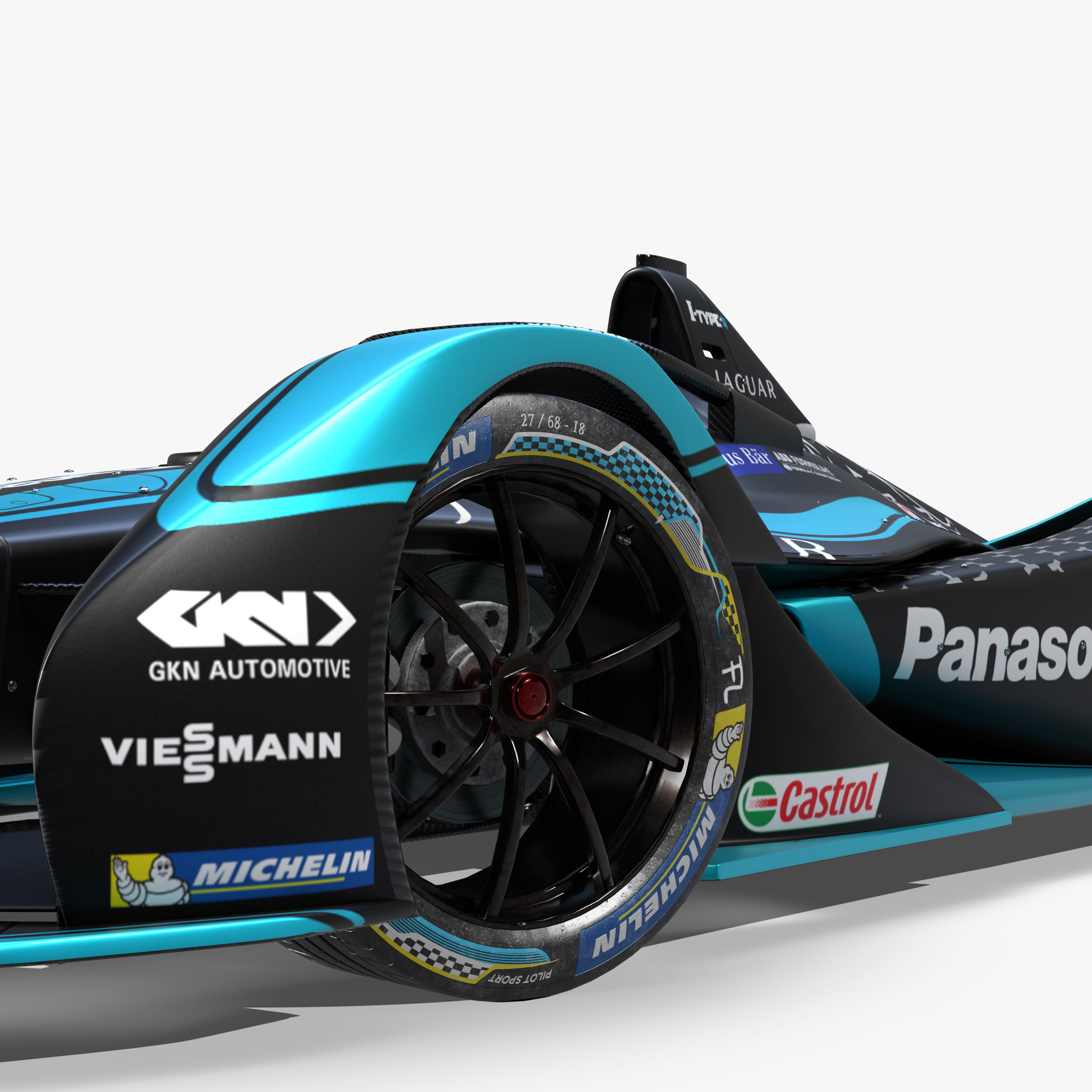 Jaguar Formula E 2020 Low-poly 3D model_7