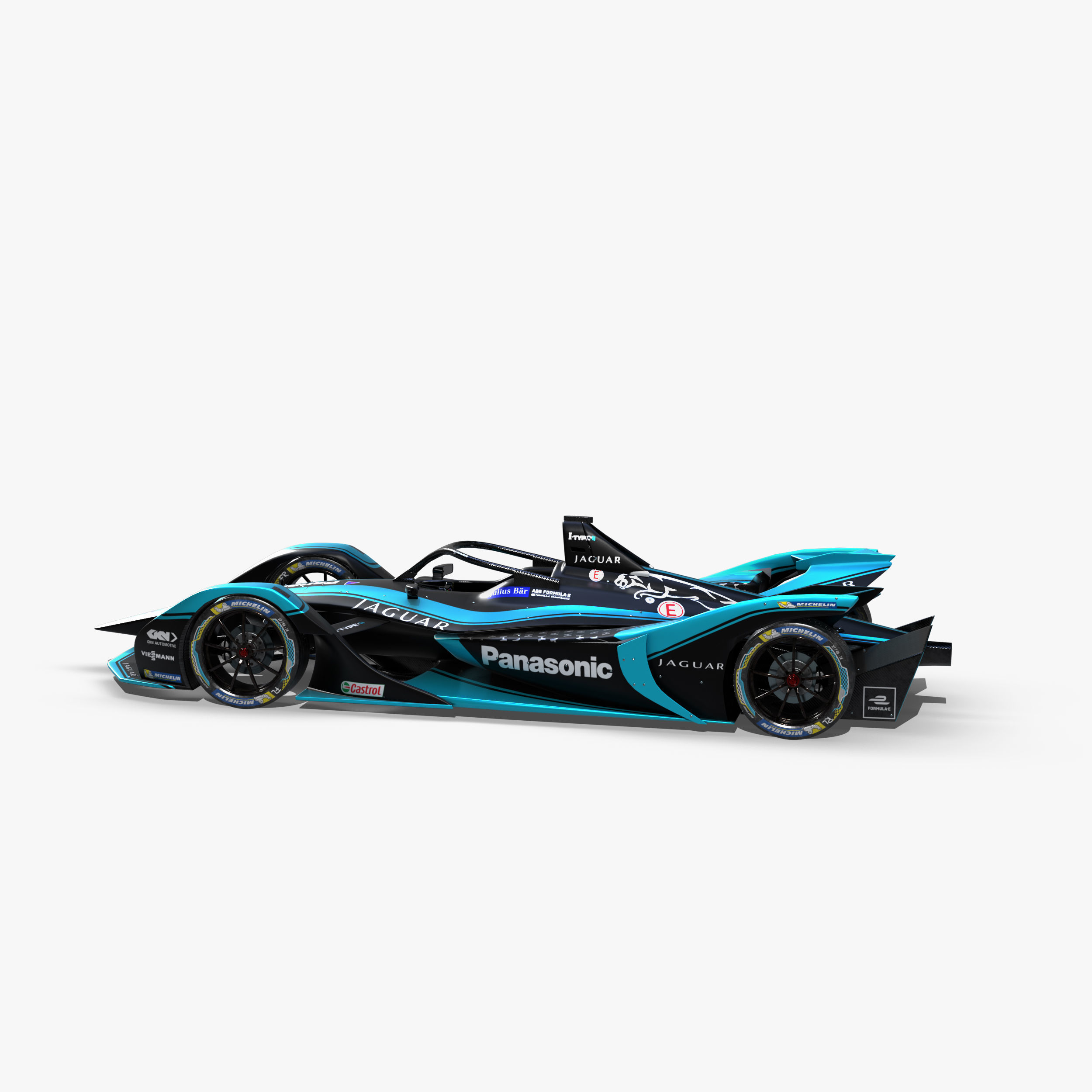 Jaguar Formula E 2020 Low-poly 3D model_12