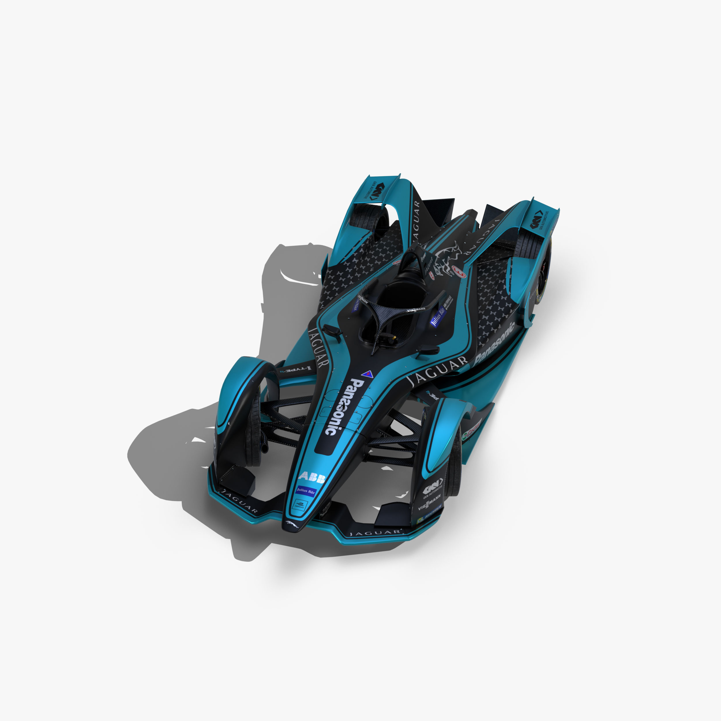Jaguar Formula E 2020 Low-poly 3D model_9