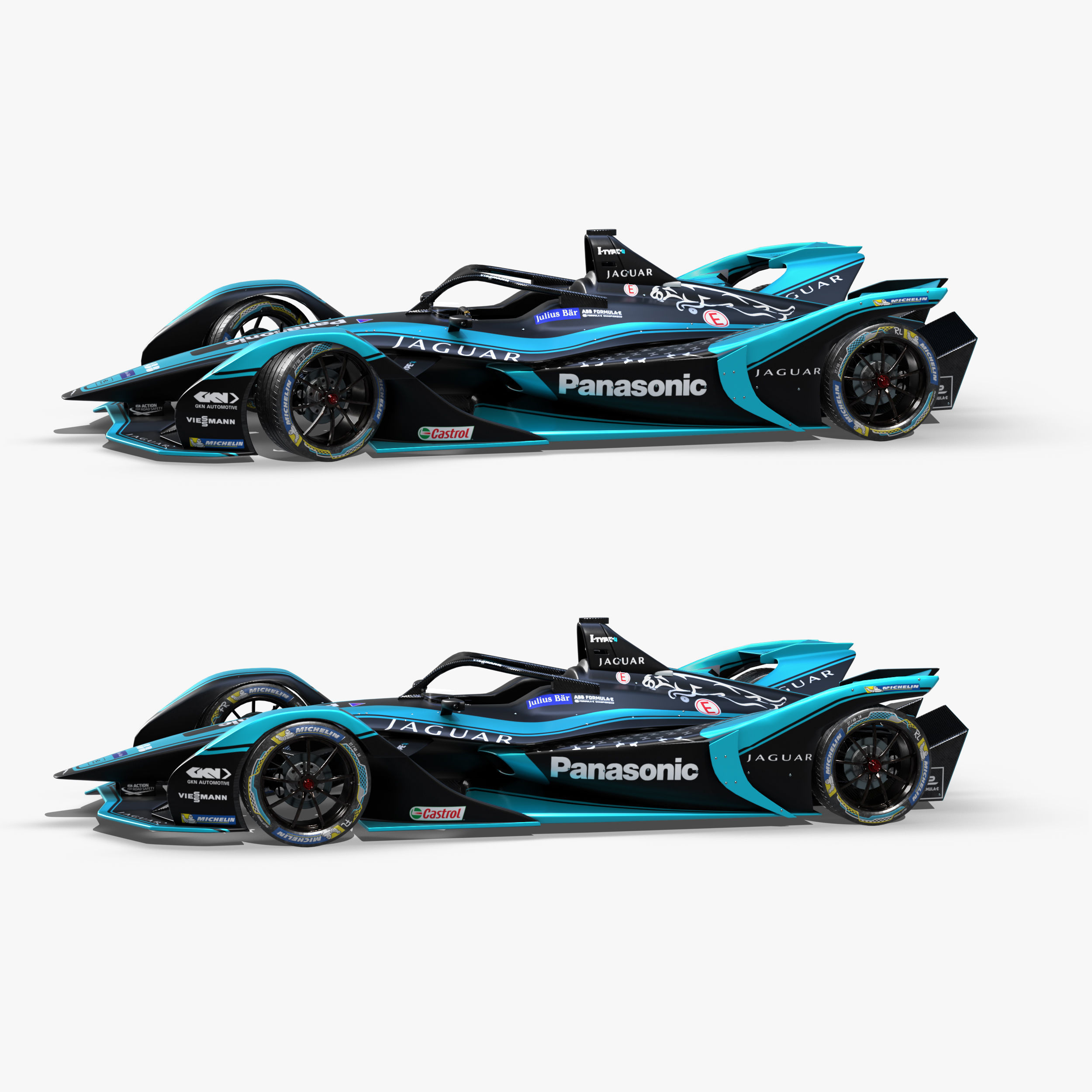 Jaguar Formula E 2020 Low-poly 3D model_1