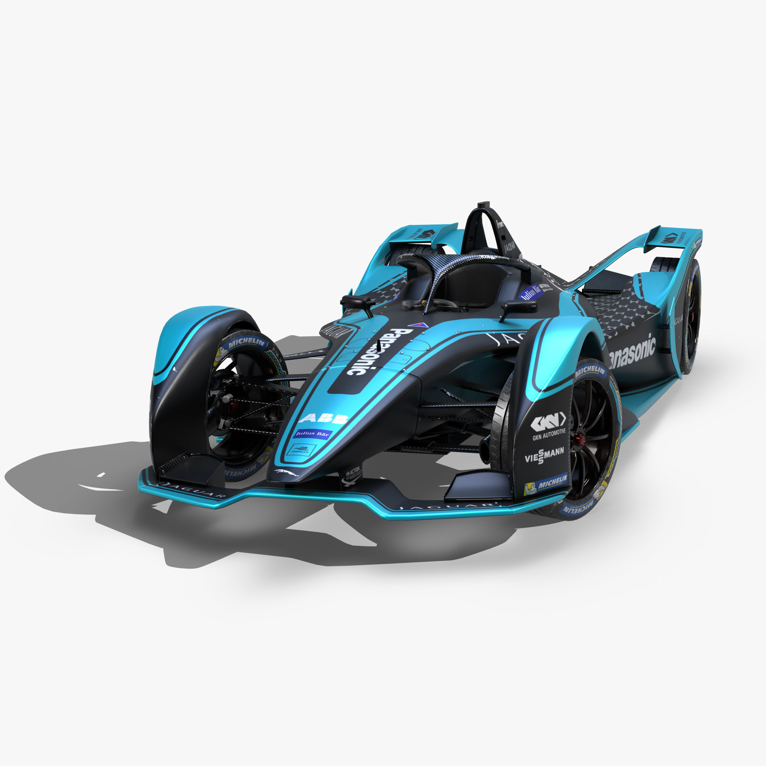 Jaguar Formula E 2020 Low-poly 3D model_2