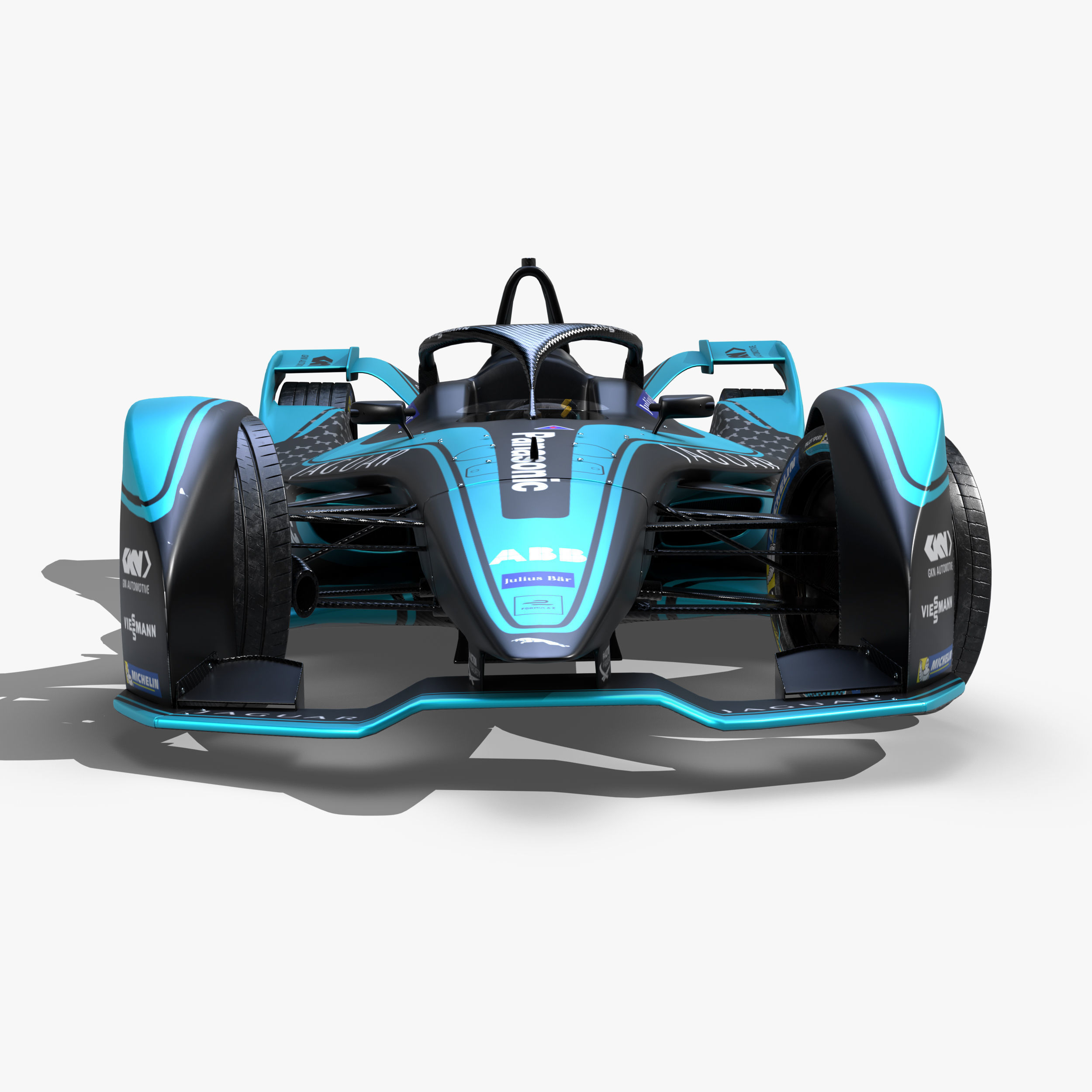 Jaguar Formula E 2020 Low-poly 3D model_3