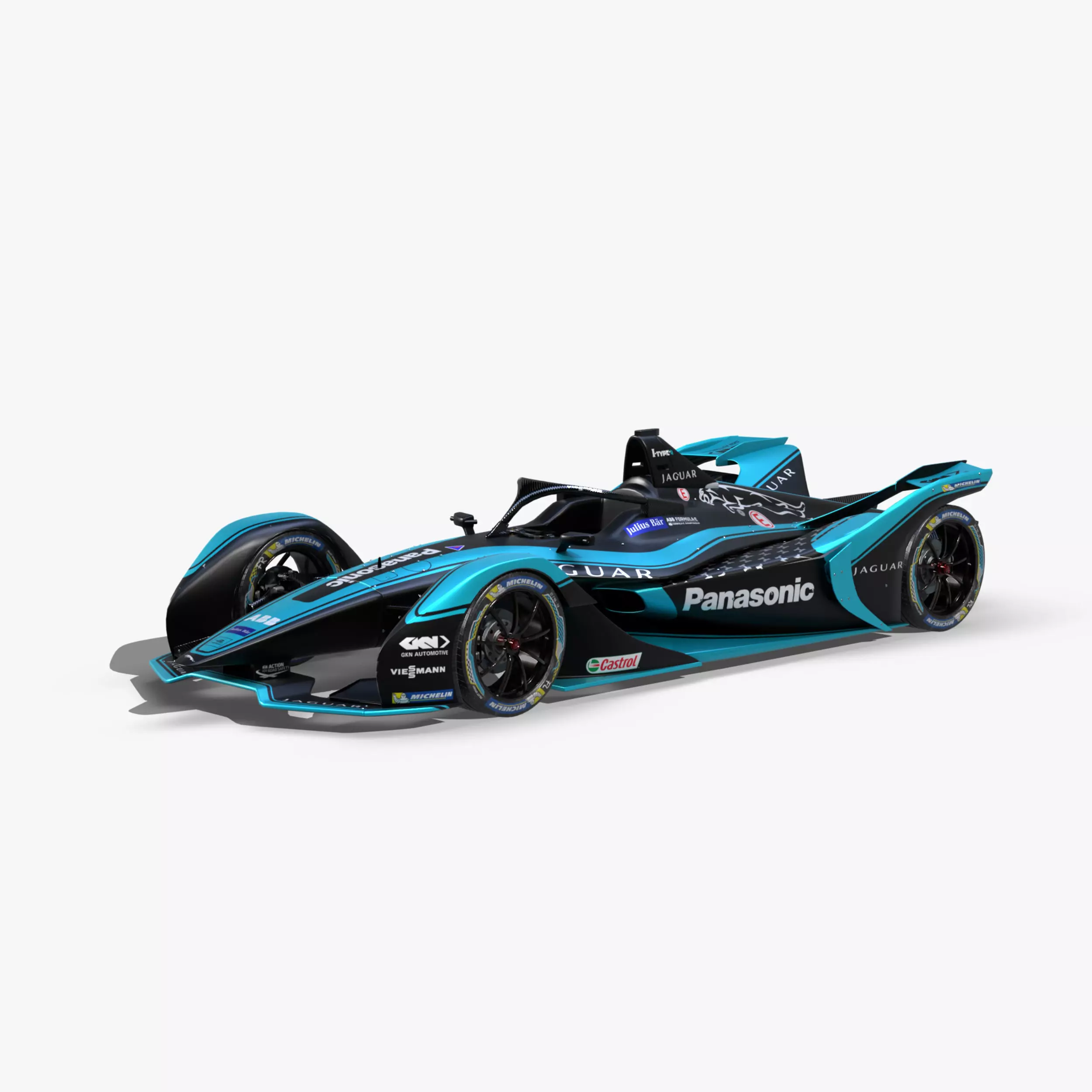 Jaguar Formula E 2020 Low-poly 3D model_0