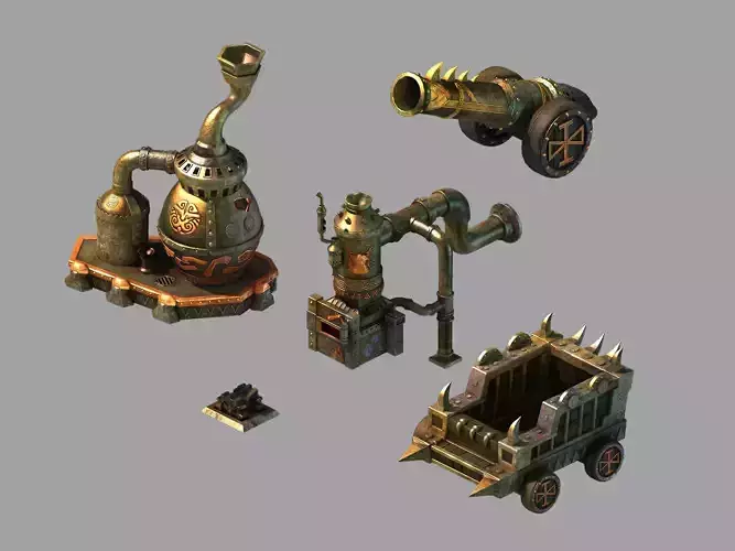 Dynasty Black Light Cave - Fort Objects 02