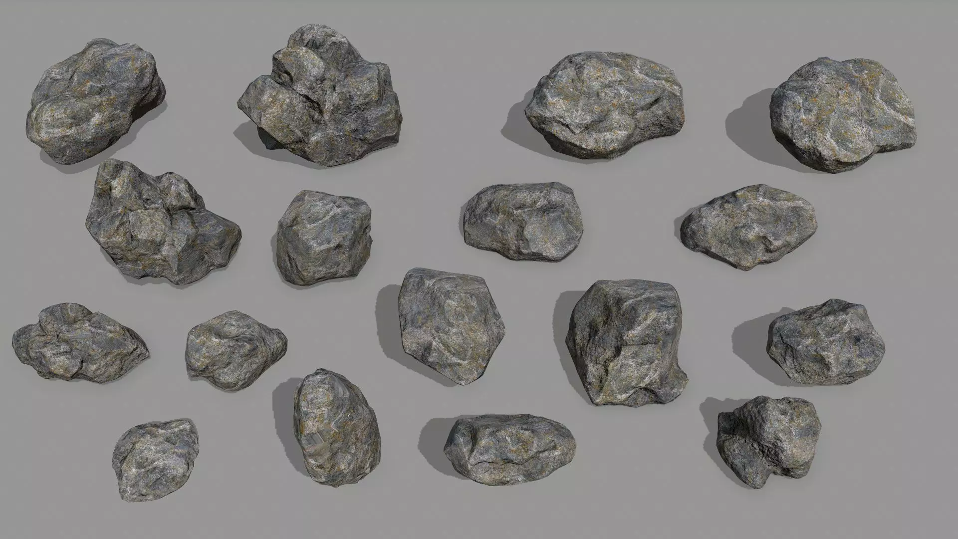 Rock Set Low-poly 3D model_0