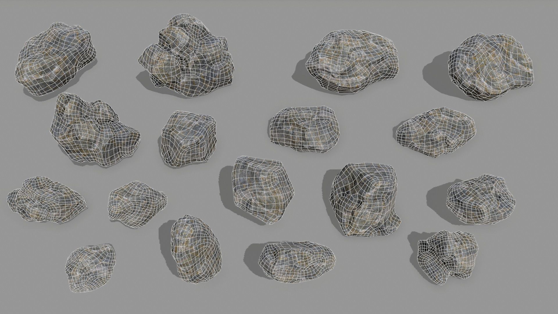 Rock Set Low-poly 3D model_18