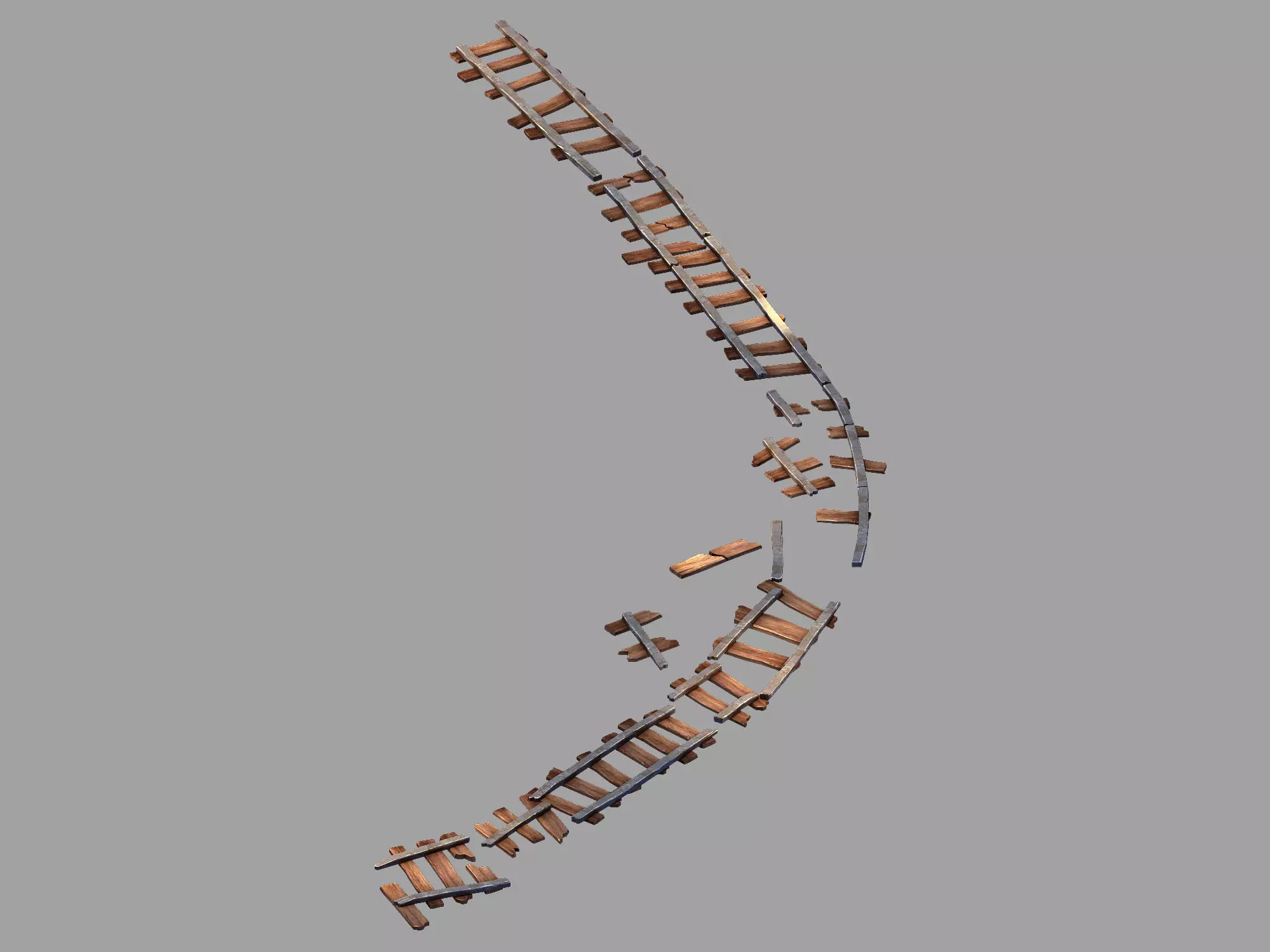 Dynasty Black Light Cave - Rail Track 01 3D model_0