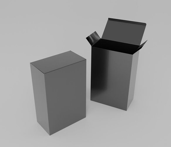 Rigged black glance package box 3D model