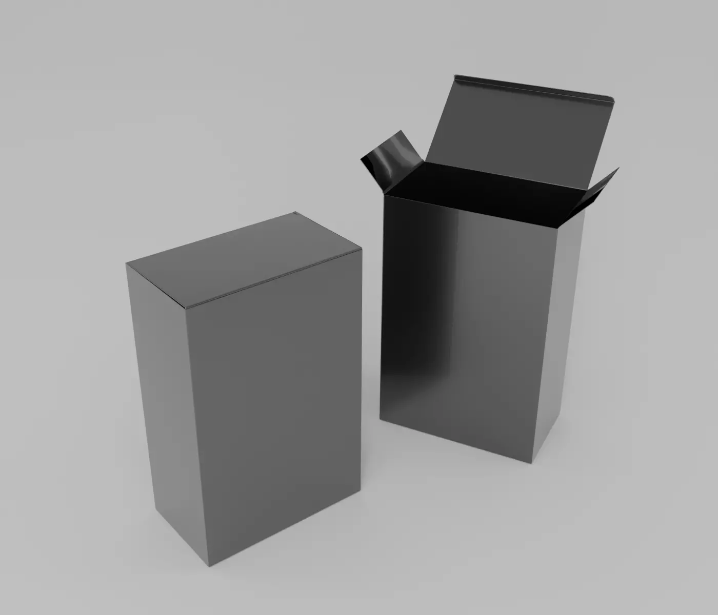 Rigged black glance package box 3D model_0