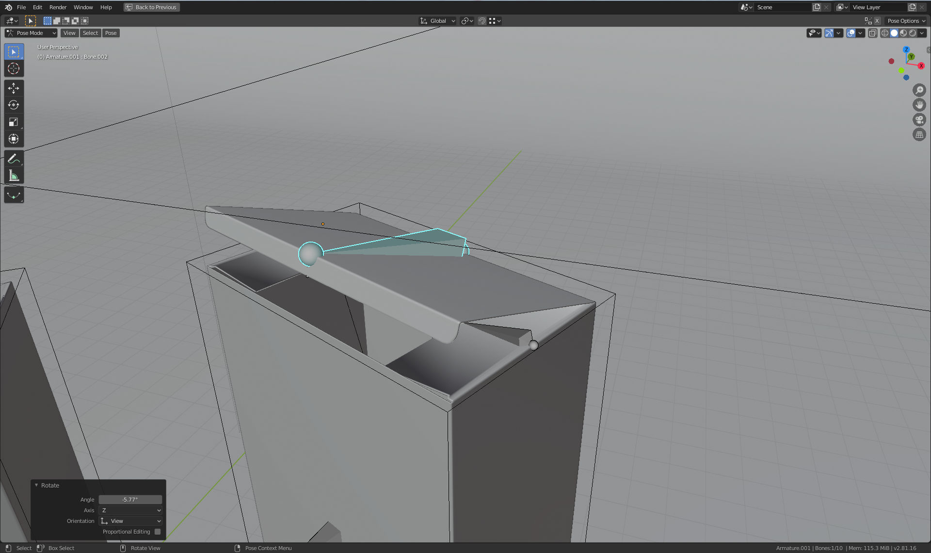 Rigged black glance package box 3D model_2