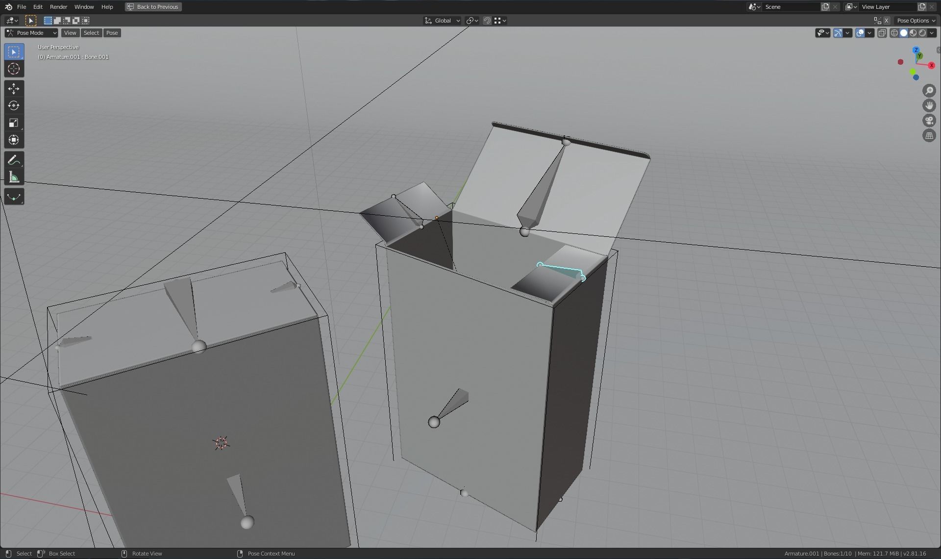 Rigged black glance package box 3D model_1