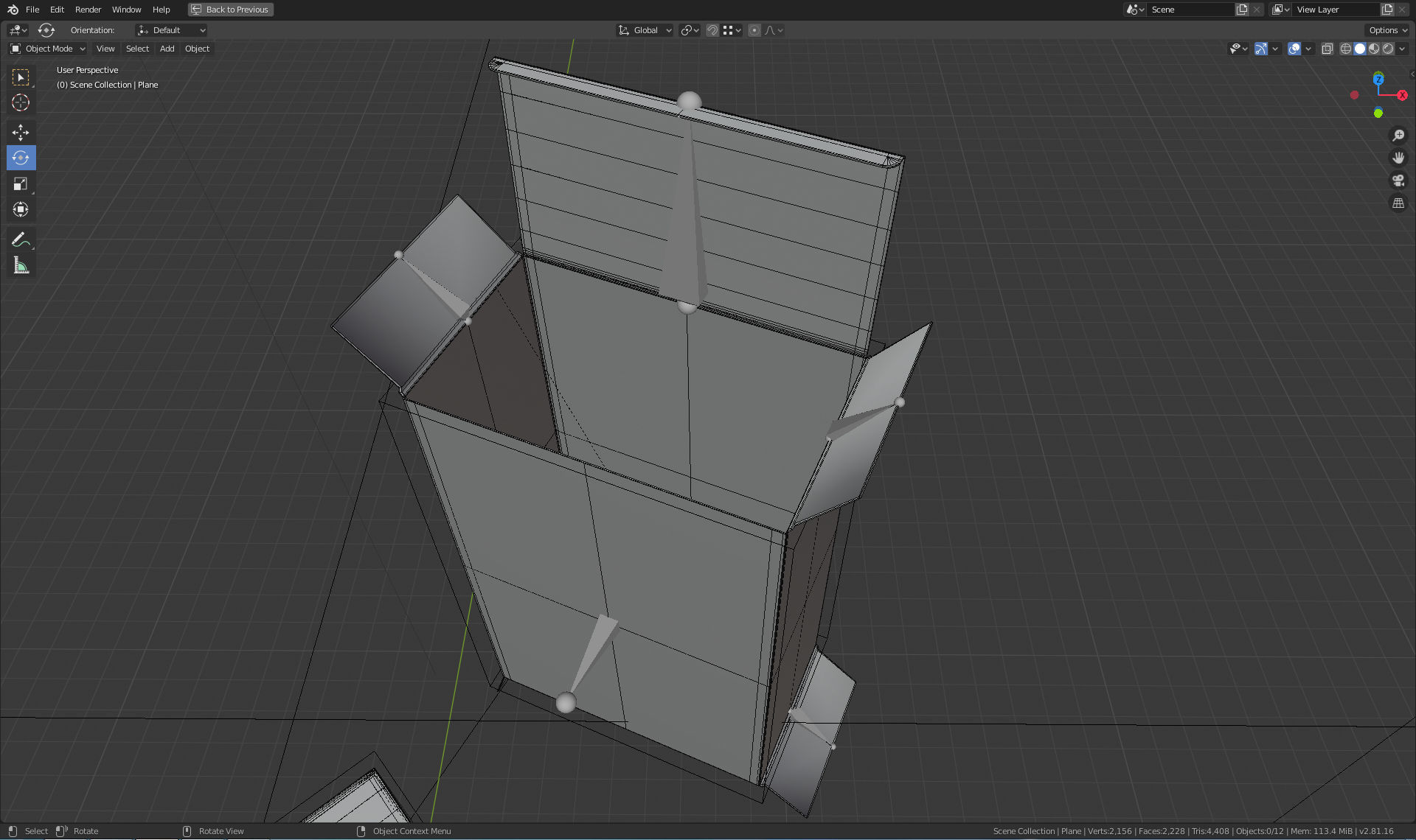 Rigged black glance package box 3D model_4