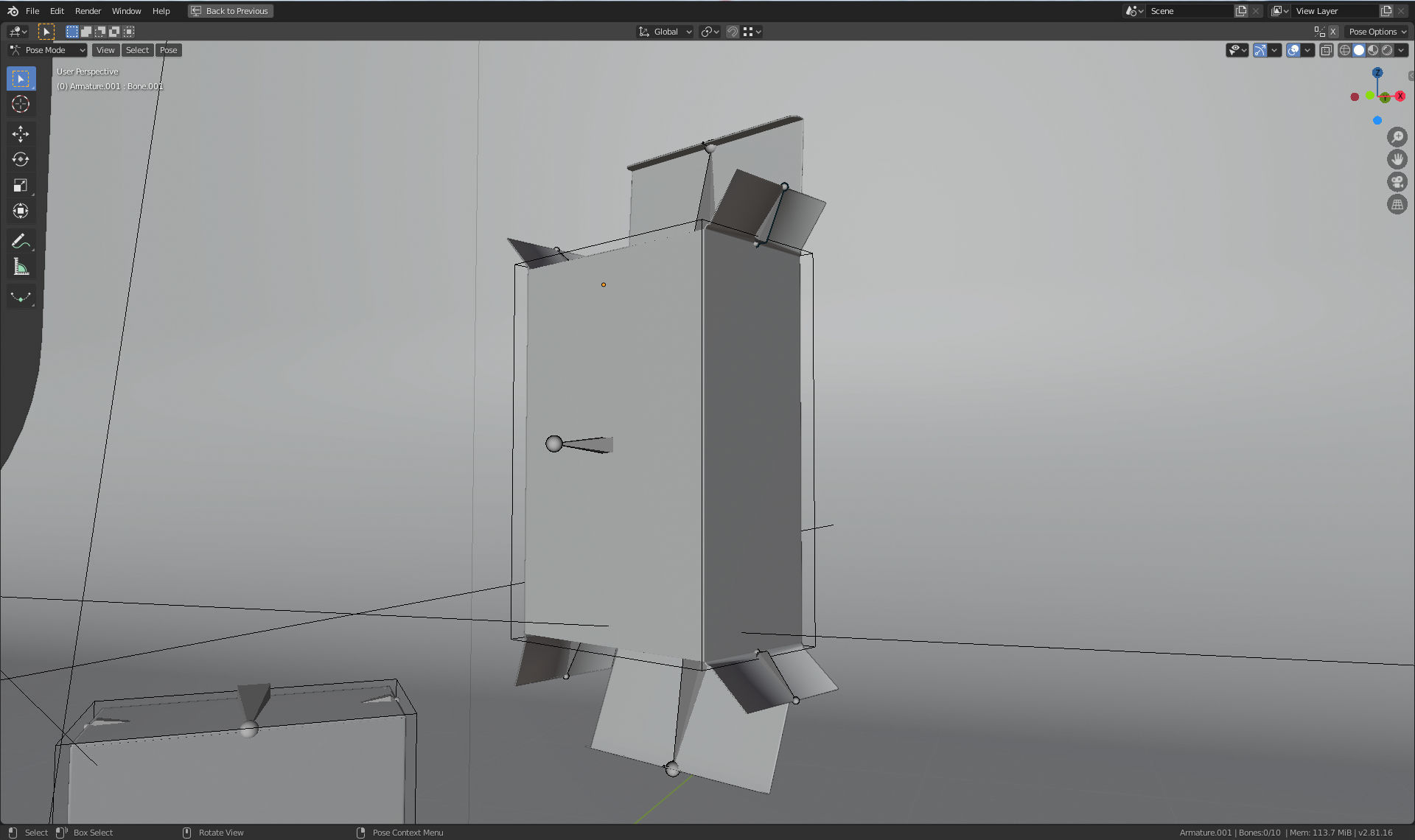 Rigged black glance package box 3D model_3