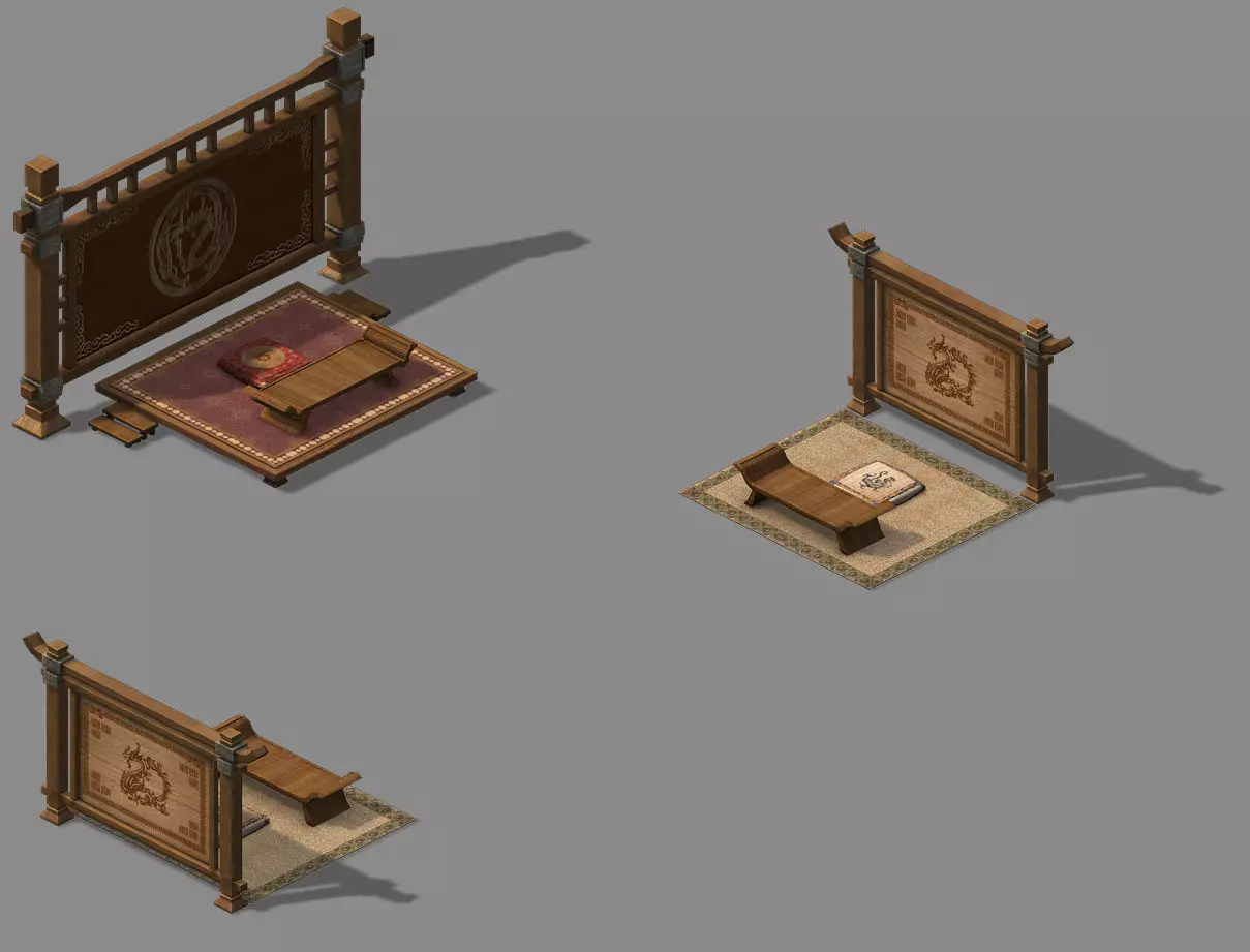 Dynasty Dynasty - Dining Table Screen 01 3D model_0