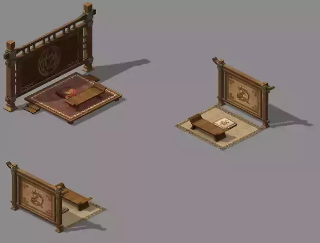 Dynasty Dynasty - Dining Table Screen 01 3D model