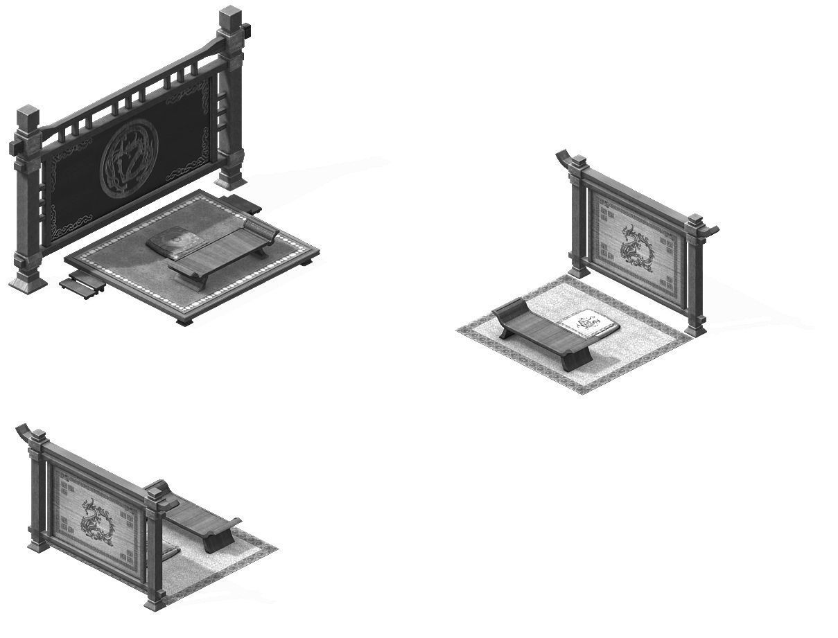 Dynasty Dynasty - Dining Table Screen 01 3D model_2