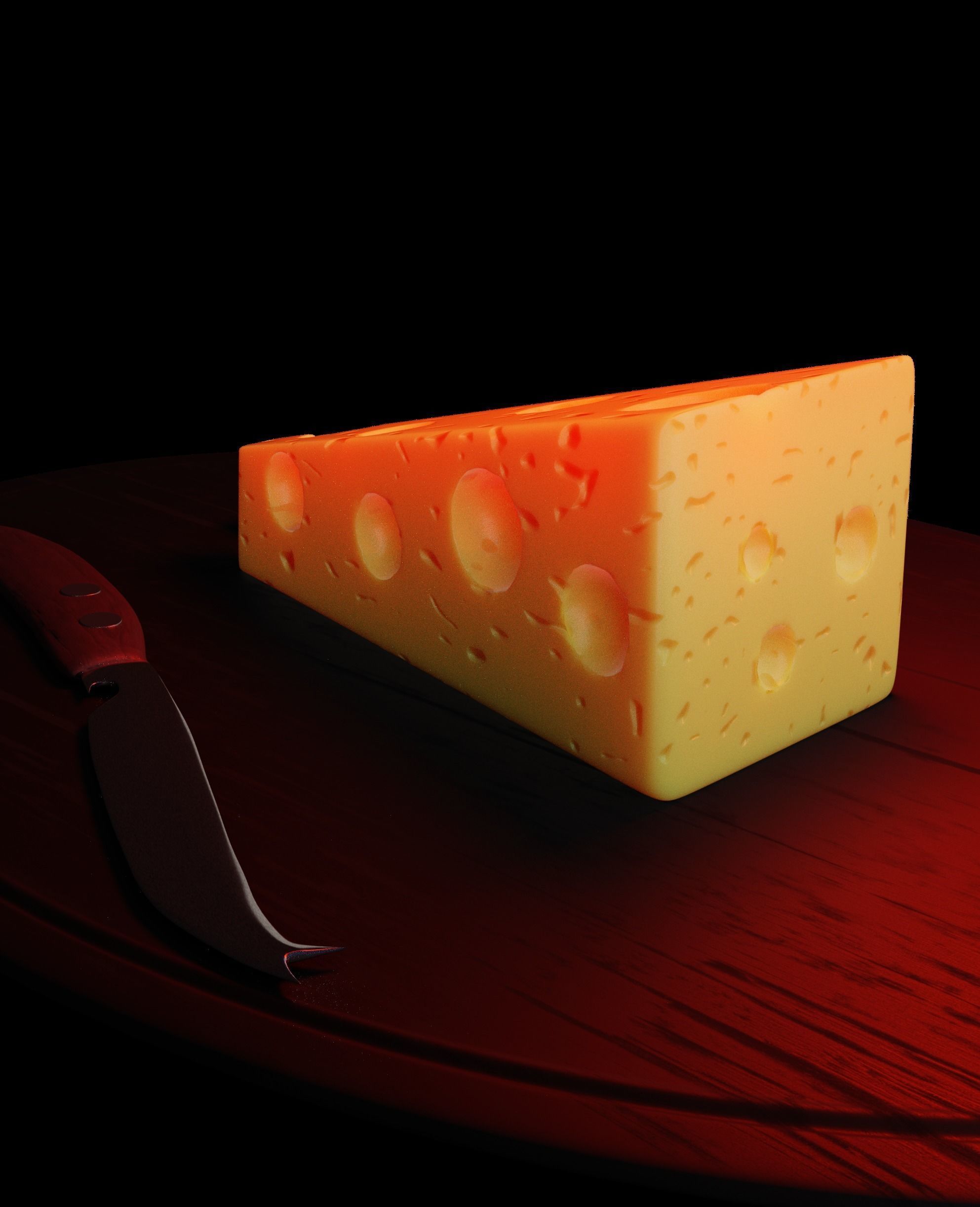 Realistic Cheese Slice 3D Model Free 3D model_3