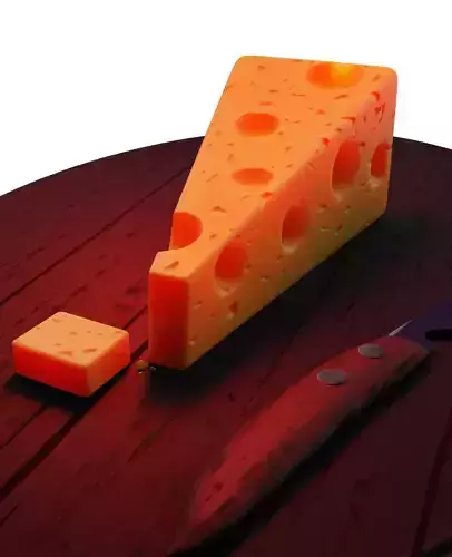 Realistic Cheese Slice 3D Model Free 3D model