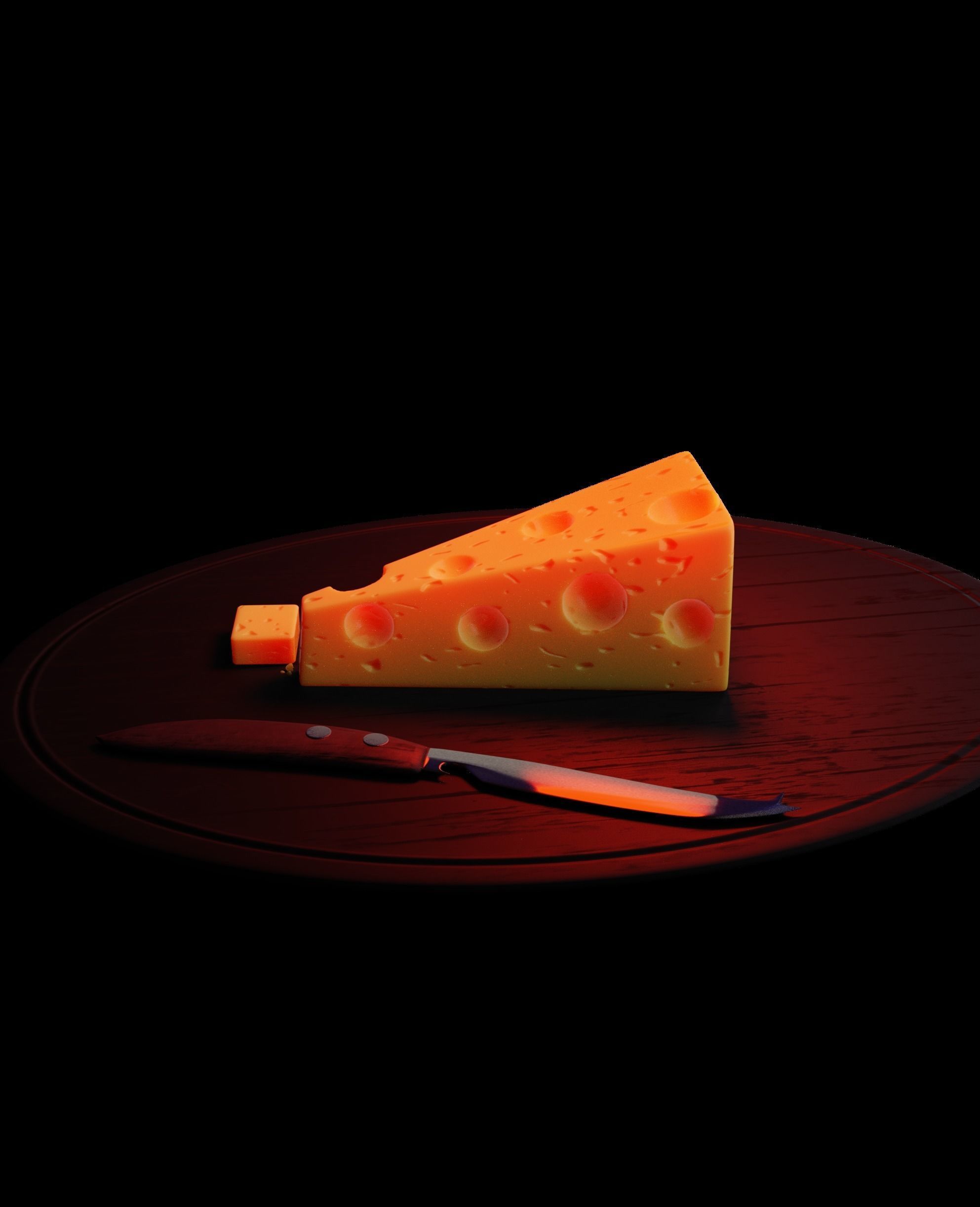 Realistic Cheese Slice 3D Model Free 3D model_5