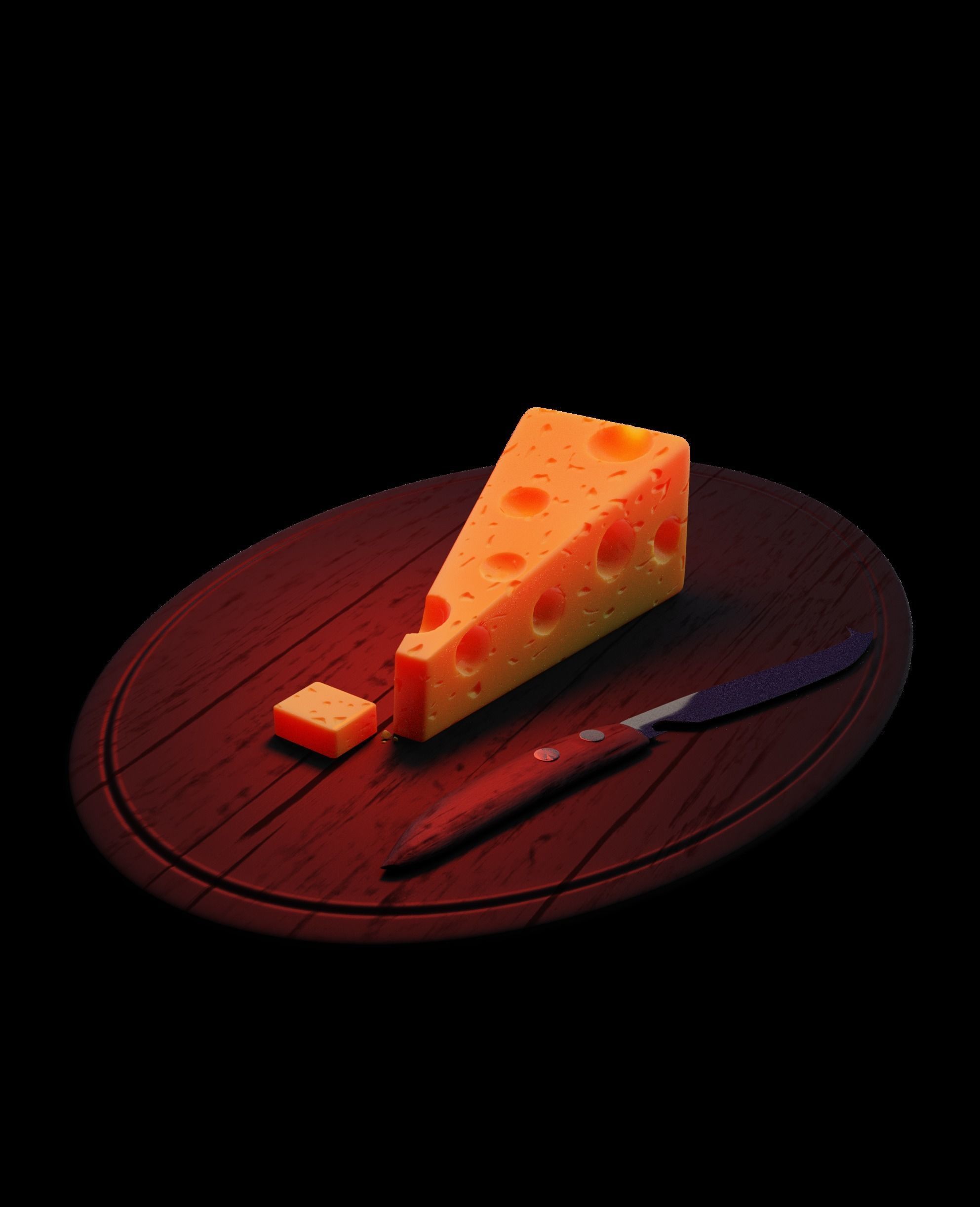 Realistic Cheese Slice 3D Model Free 3D model_2