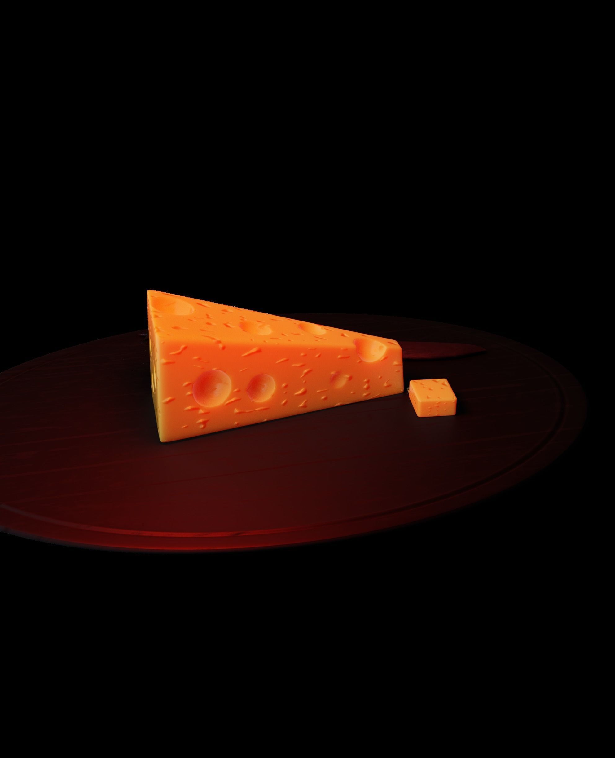 Realistic Cheese Slice 3D Model Free 3D model_7