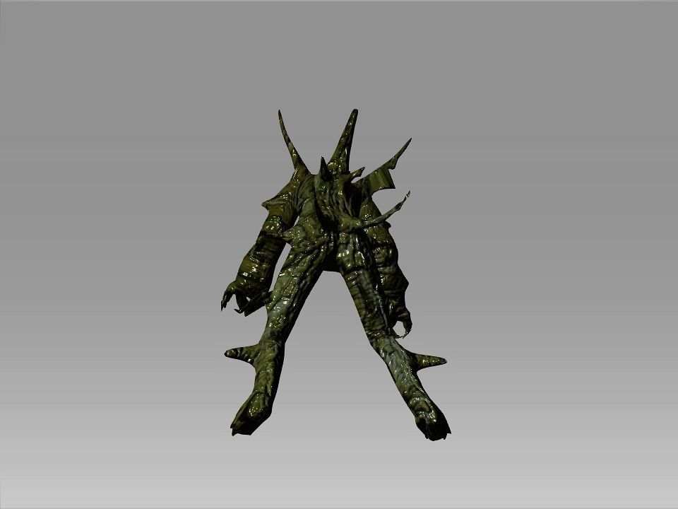 Freak of the swamp monster Low-poly 3D model_14