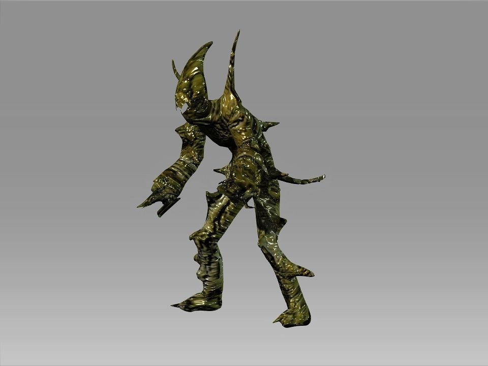 Freak of the swamp monster Low-poly 3D model_12