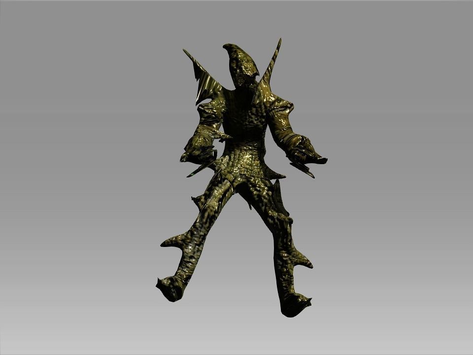 Freak of the swamp monster Low-poly 3D model_9